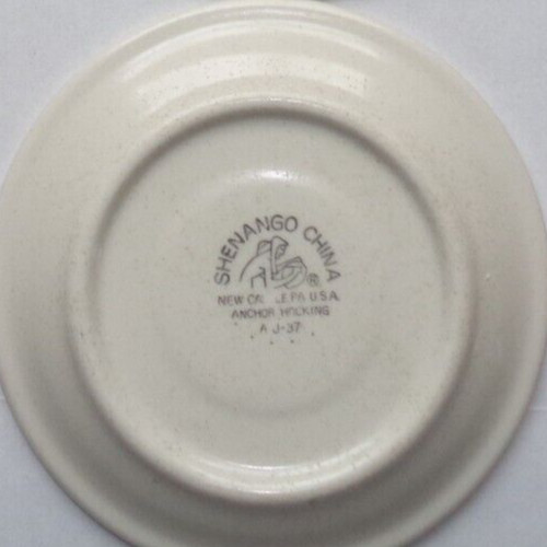 Shenango China Restaurant Ware Plates, Teal Blue Stripe Speckled 6.25” Set 9