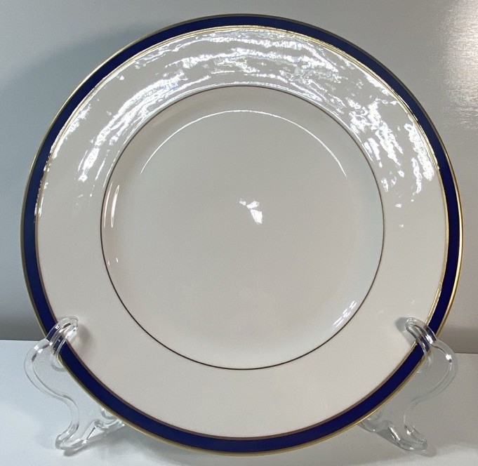 (Set of 4) 10 7/8″ Lenox Federal Cobalt Dinner Plates Collection Gold MINT