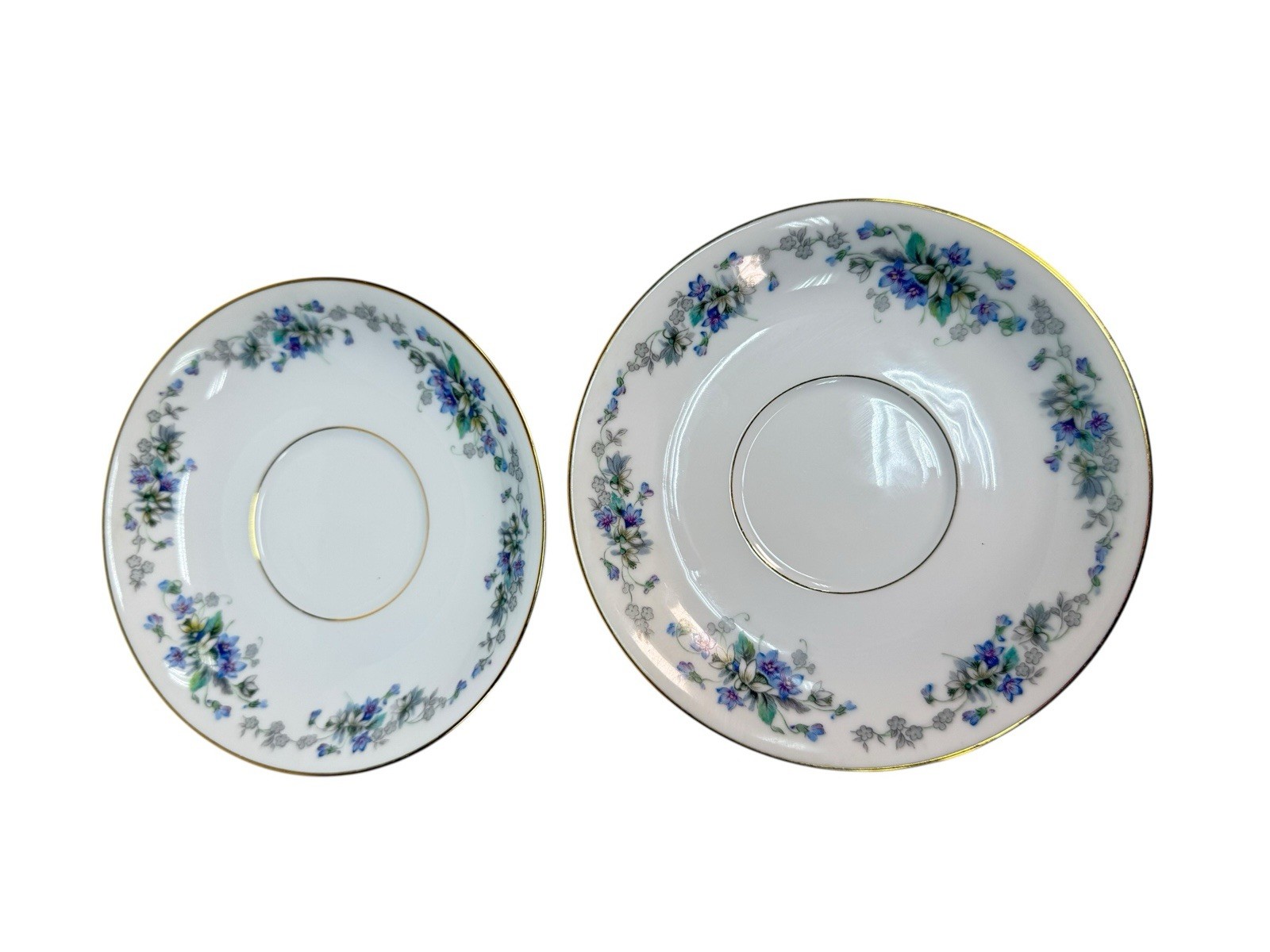 Set of 6 Noritake Violette 3054 Saucers – Excellent Condition – Gold Trim -Japan