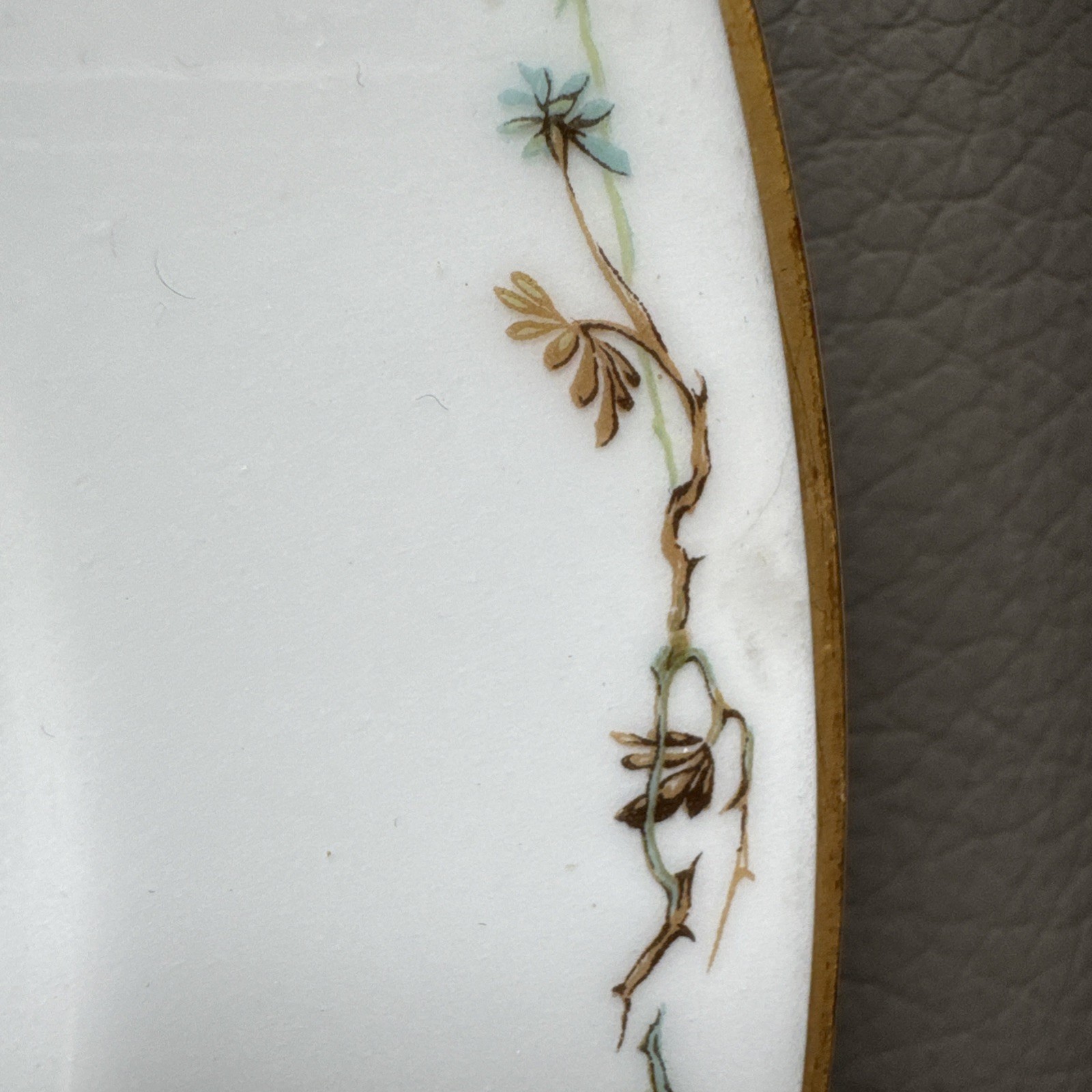 Antique Haviland France 8.5” Porcelain Plate Asymmetrical Pinecone Pattern, #1