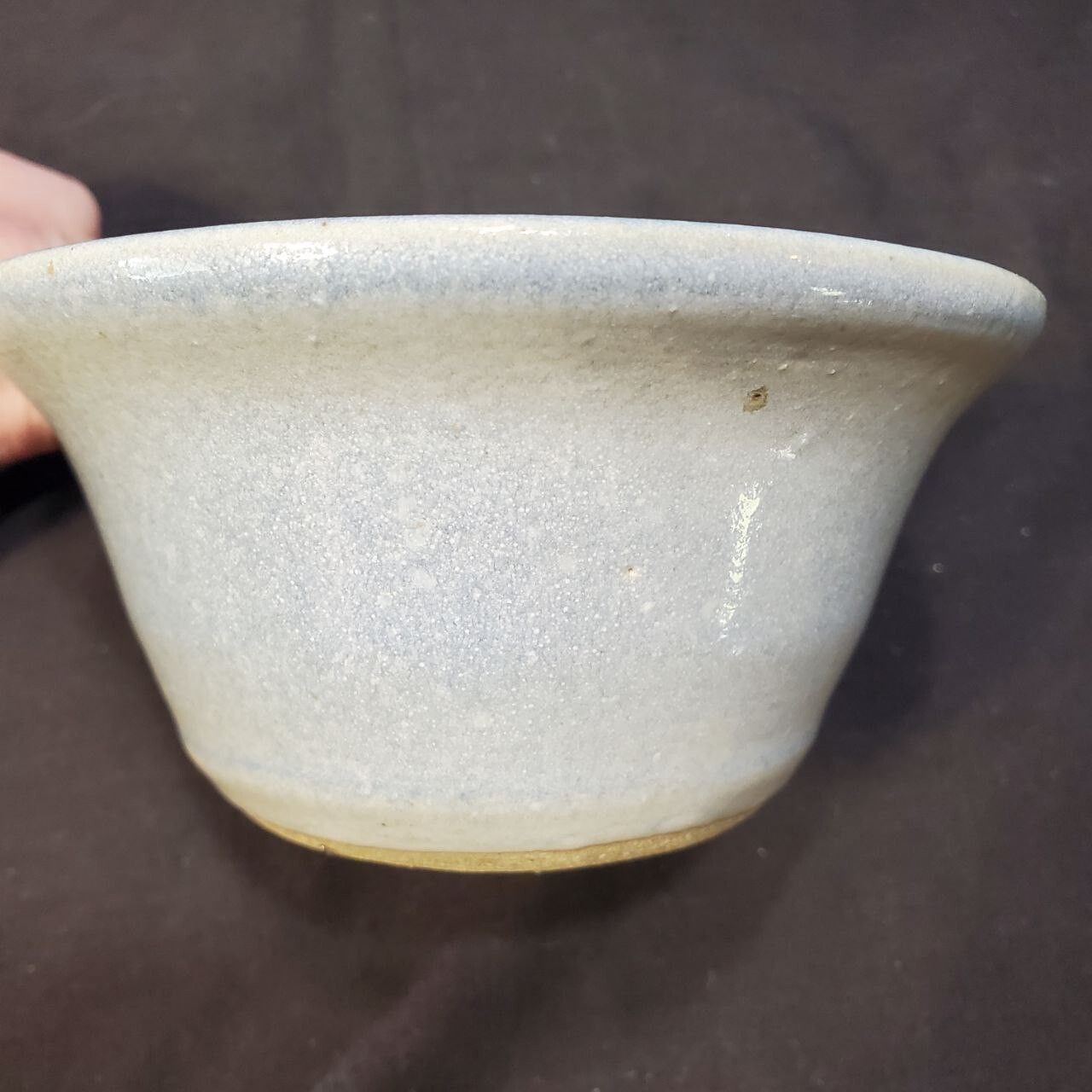 Hand Thrown Art Pottery Bowl Blue and Grey Glazed Signed 5″ Wide Stoneware