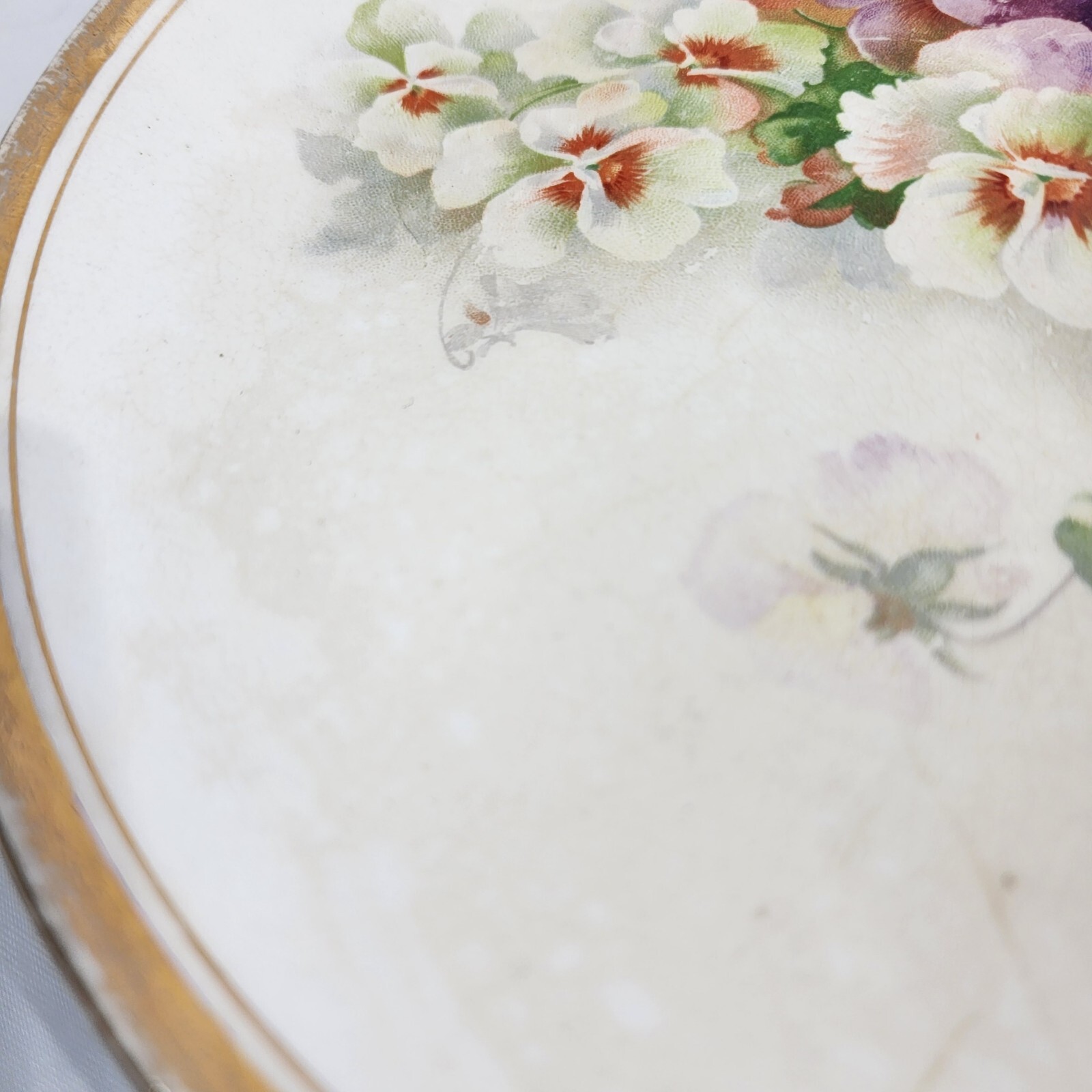 Gold Border Poppies Hand Painted decorative plate antique