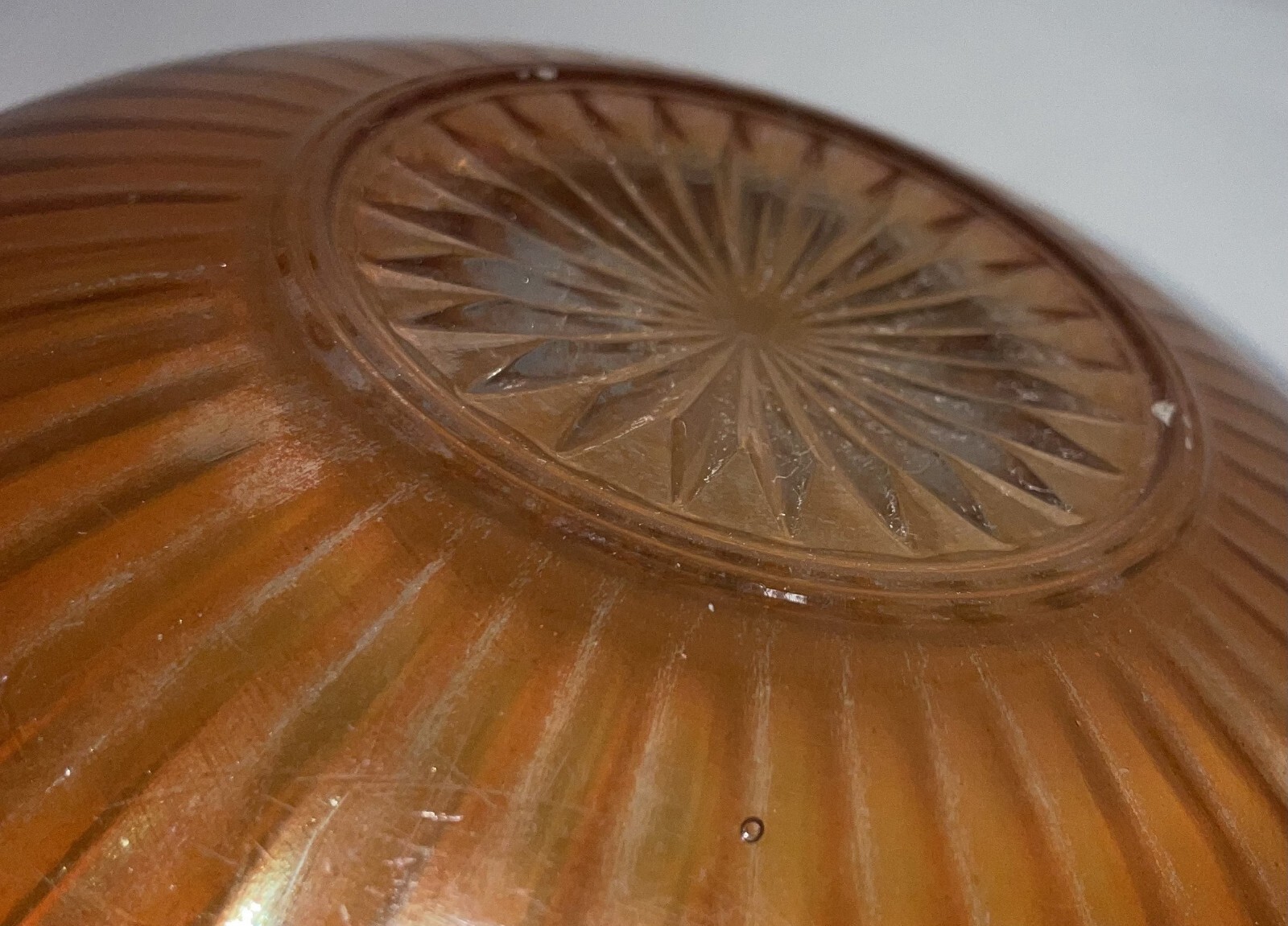 Carnival Imperial Glass Smooth Rays Marigold 3 Inches High