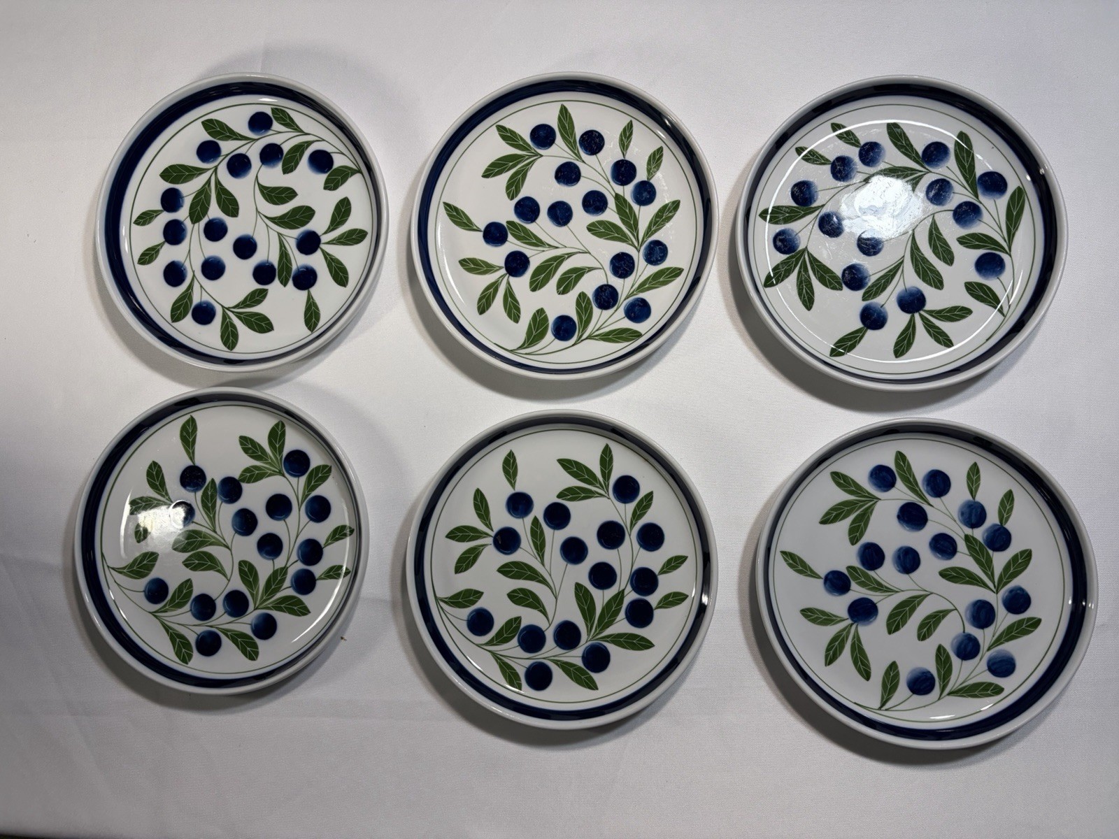 Berries by Dansk Salad Plates Blueberry Pattern Set of 6