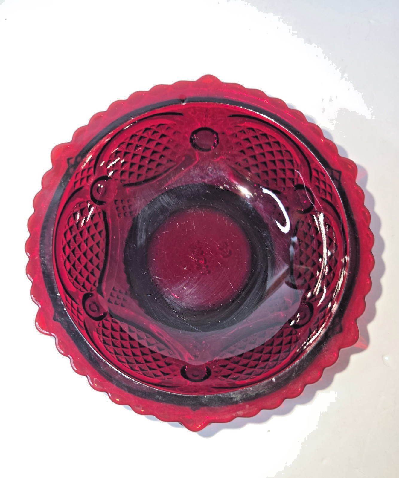 Avon Ruby Red Cape Cod 1876 Fruit/Dessert/Candy Dish 5 1/2 Inches