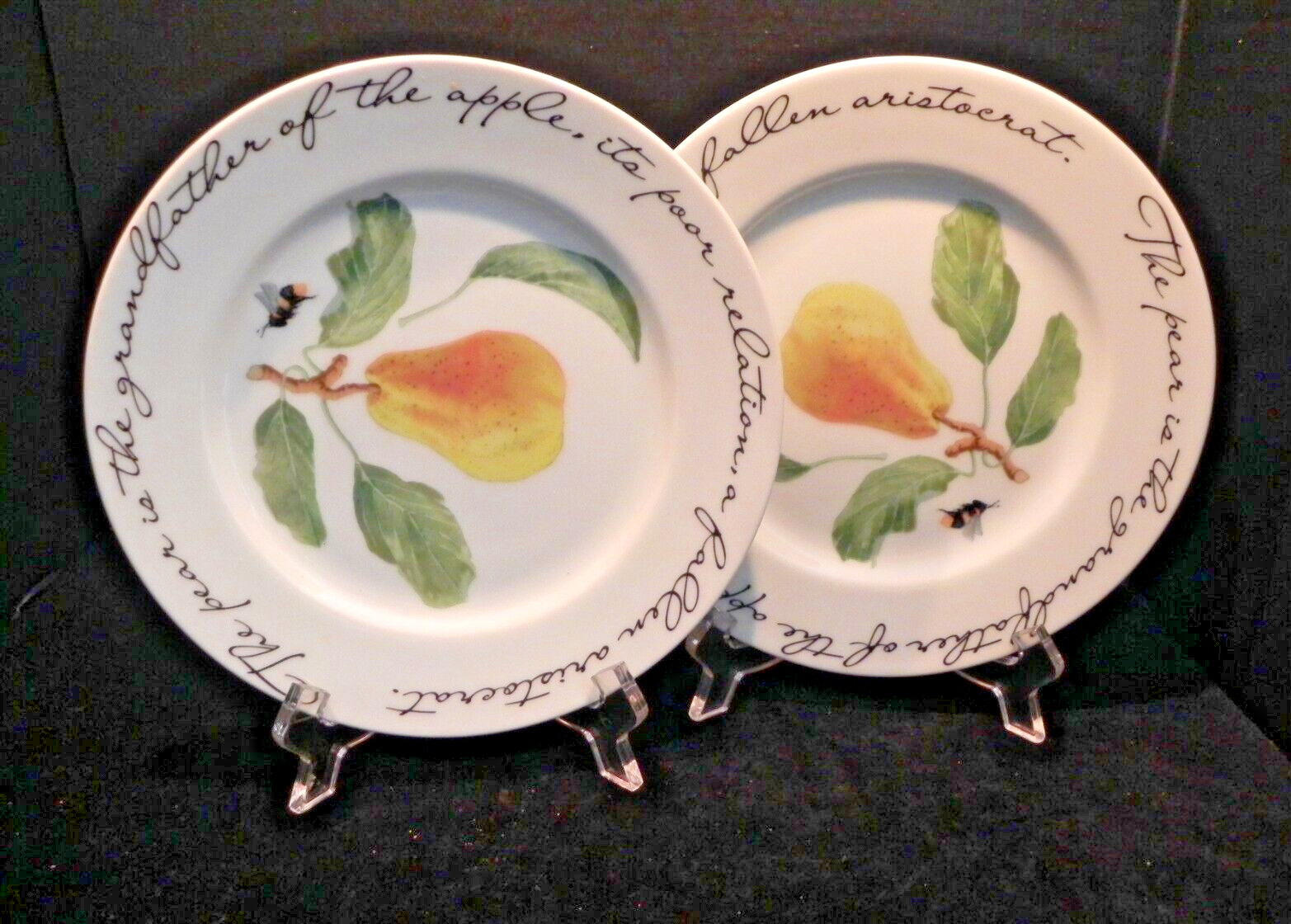 2 Pear Salad Plates ORCHARD SUITE by WILLIAMS-SONOMA