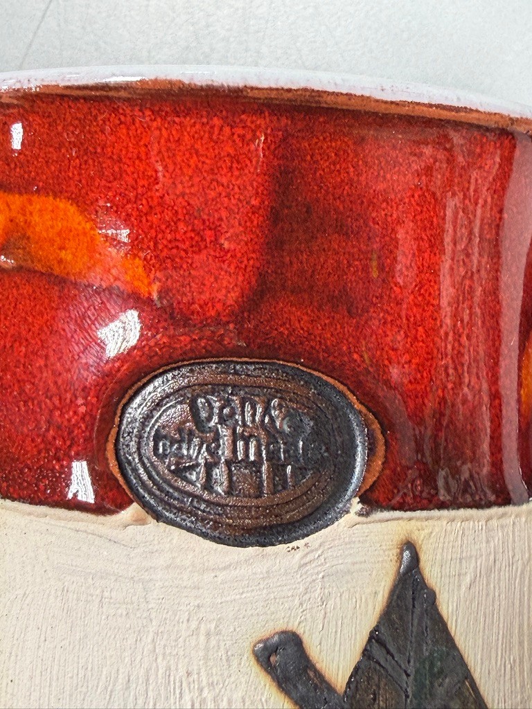 Handmade hand built Danko red pitcher pottery Pleven, Bulgaria