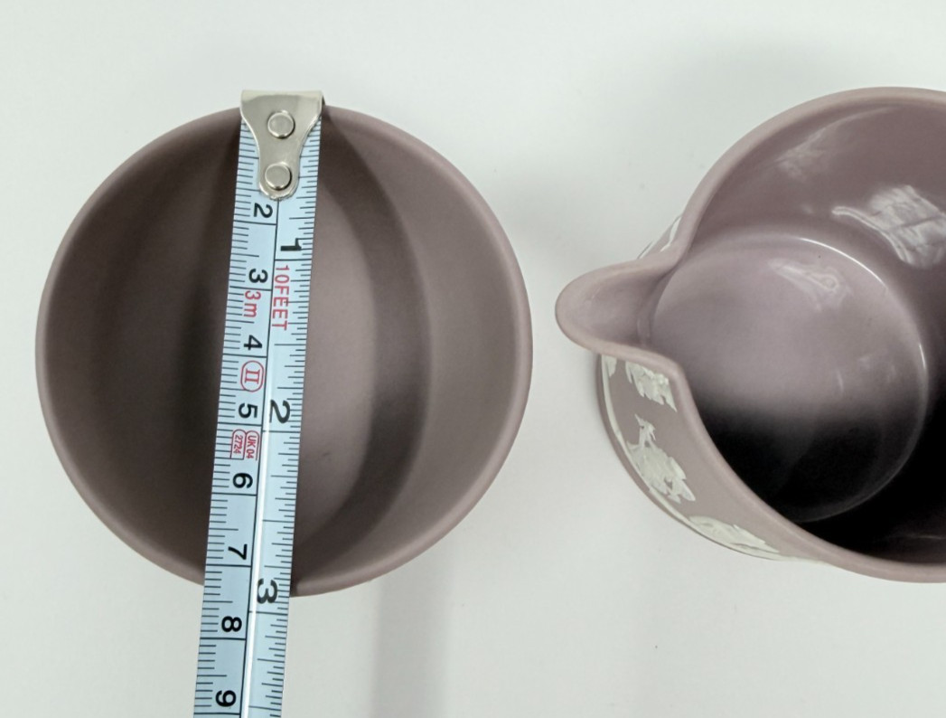 Wedgwood Lilac Jasperware Creamer And Open Sugar Bowl