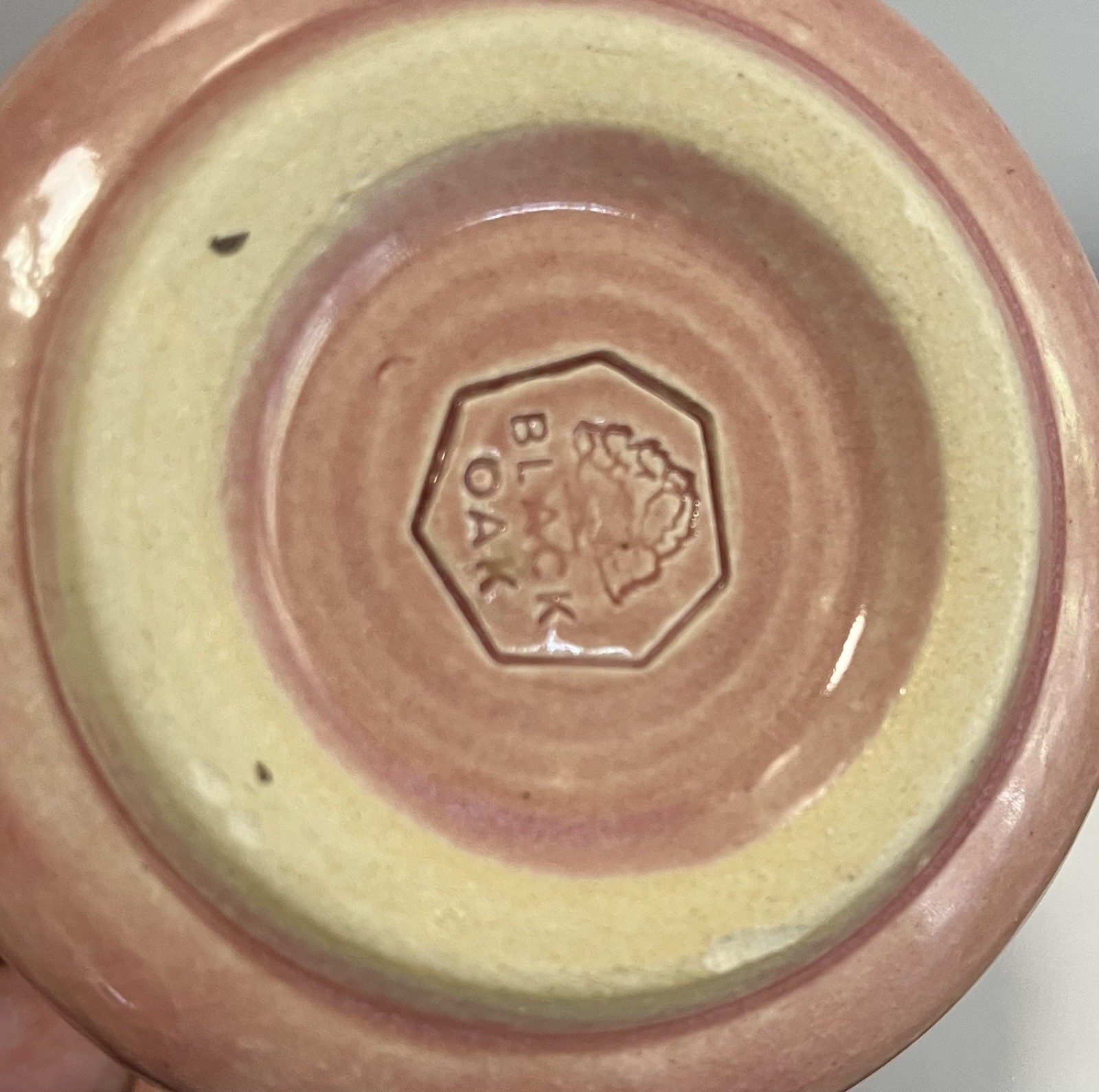 Black Oak Studio Pottery I Love You Impressed Handmade Coffee Mug Pink Glaze