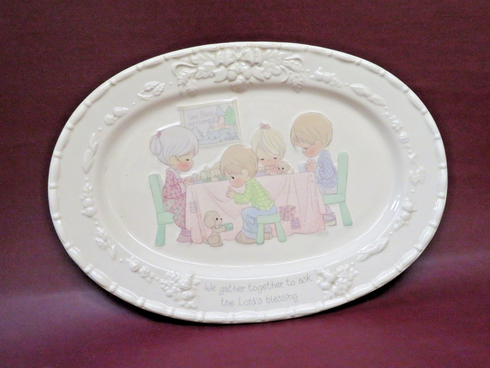 1994 18.5″ Enesco “Precious Moments” Ceramic Serving Platter – Lord’s Blessing