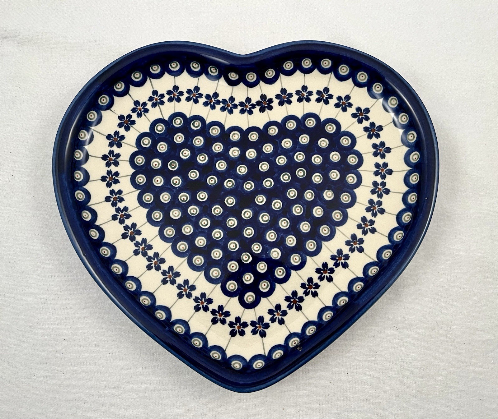 POLISH POTTERY Heart-Shaped Plate Dish Zakłady Ceramiczne Bolesławiec