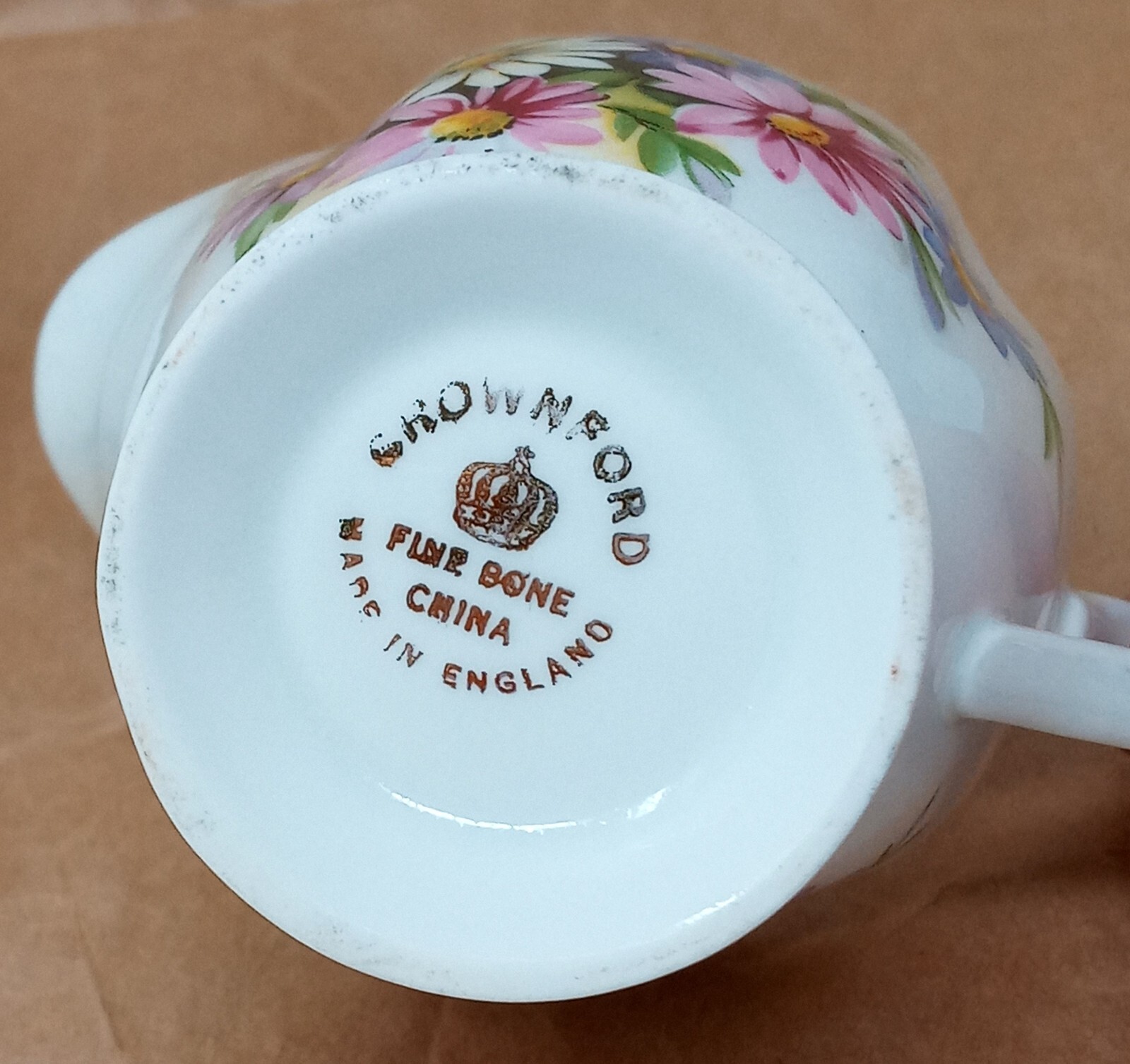 Crownford Creamer & Open Sugar Bowl set Fine Bone China England floral design