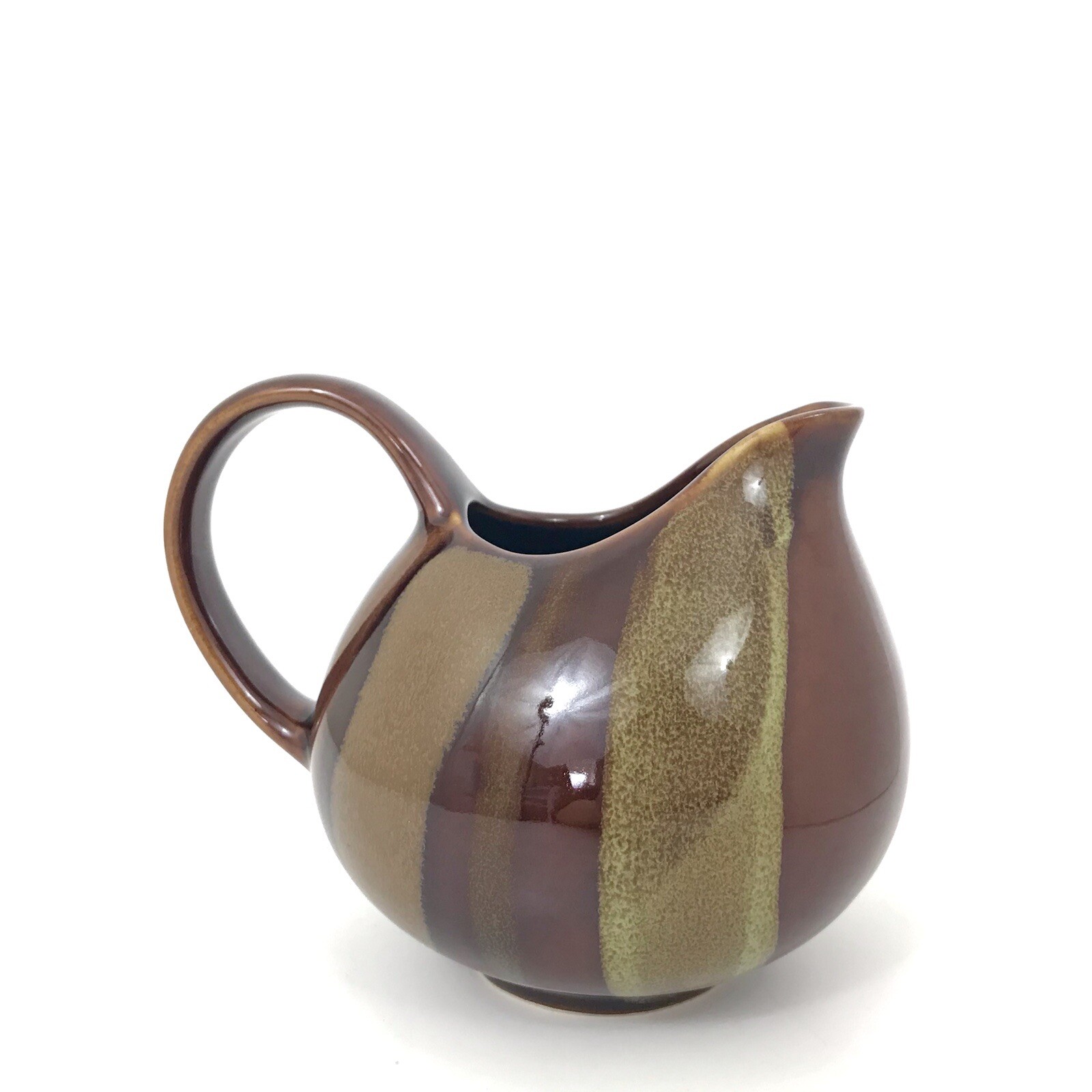 SANGO Avanti Brown Stoneware CREAMER 4722 Pitcher Drip Glaze Multicolor NEW