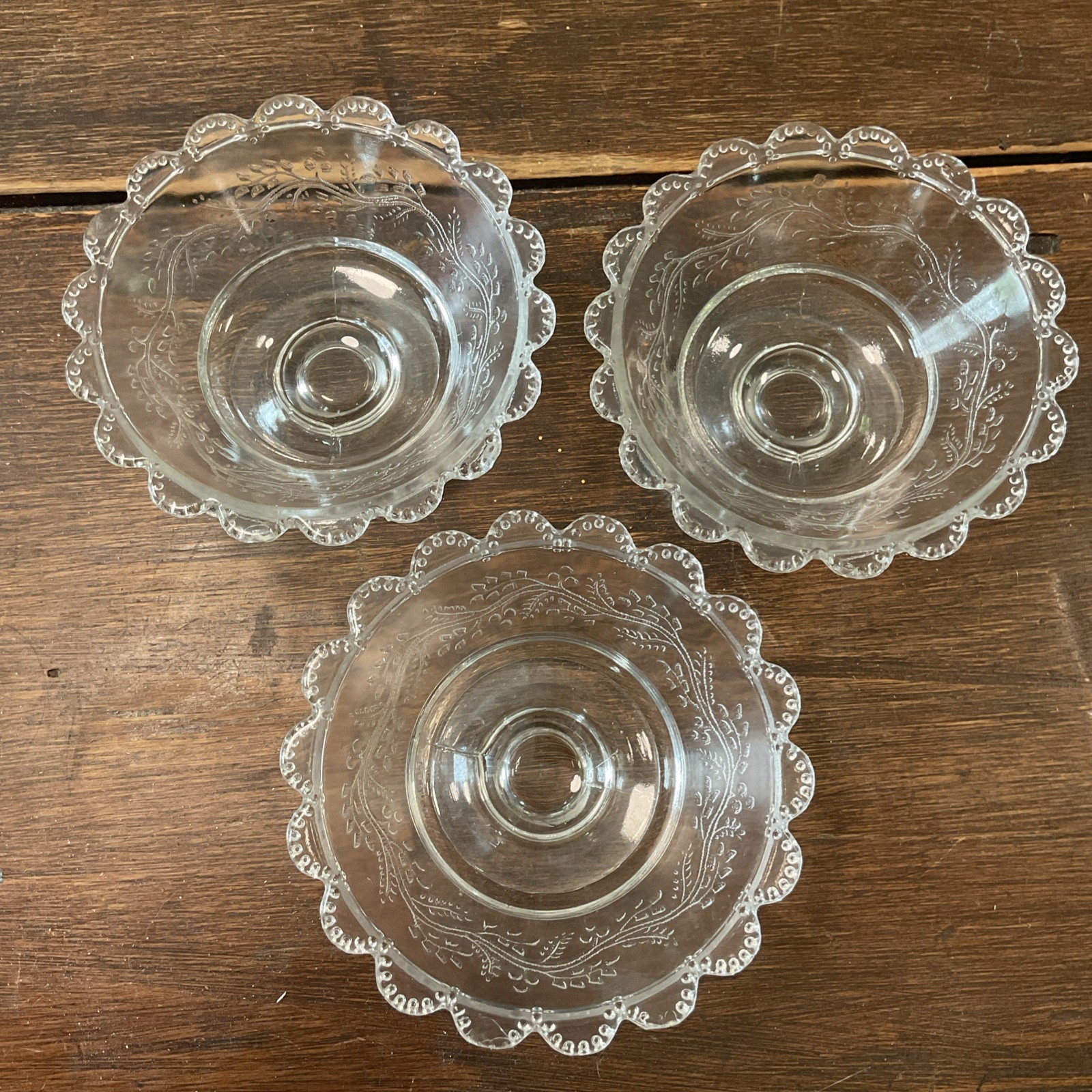 1879 CAPITOLA AKA BARLEY Bryce, Higbee Footed Sauce / Berry Bowl set of 3