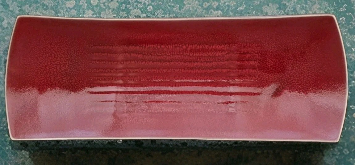 Jars Ceramistes Made In France Rectangular Platter XL 20 Inch Red Crackle Glaze