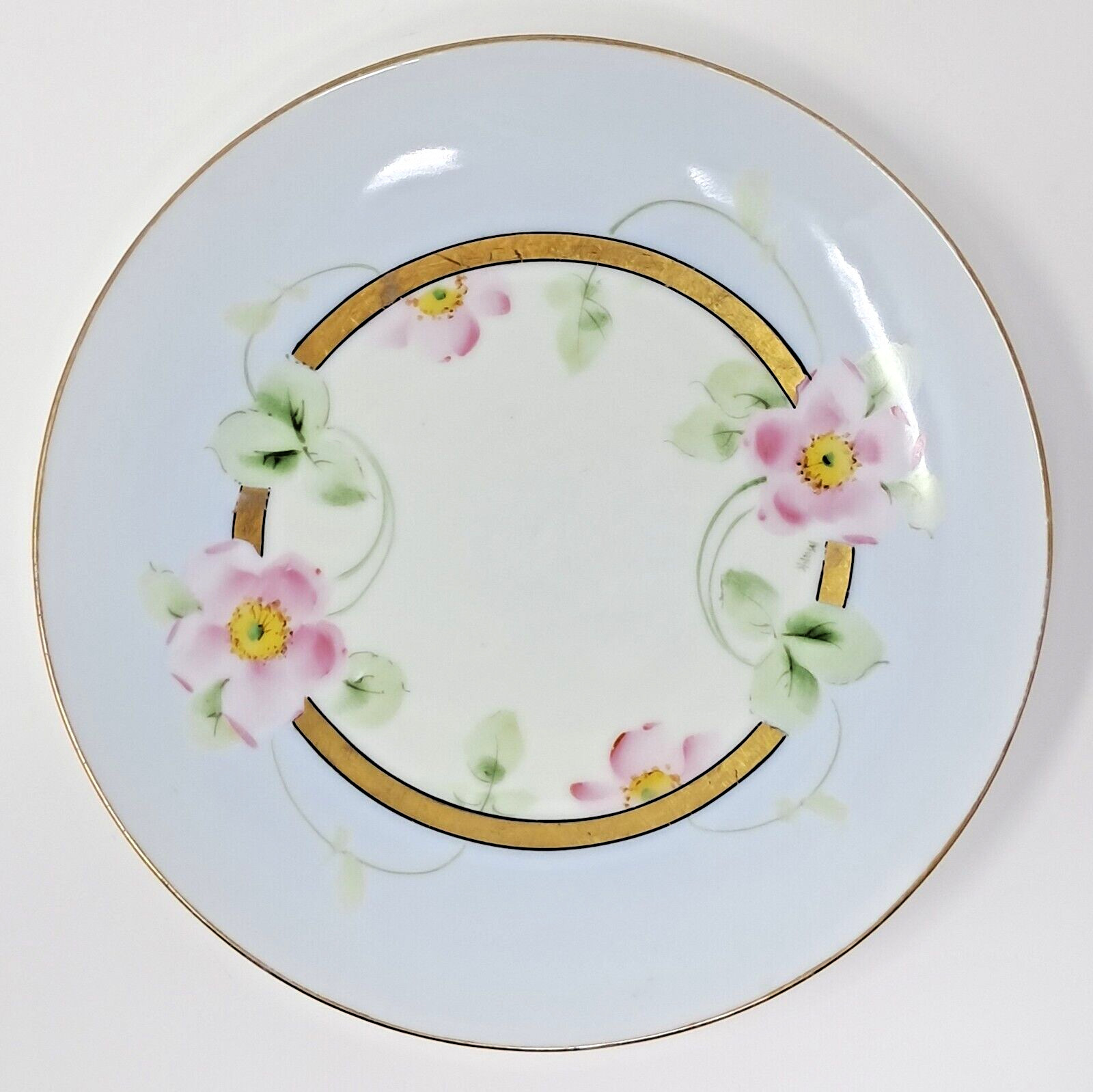 Pickard 6.75″ Dessert Plate antique Hand Painted porcelain c. 1918 pink flowers