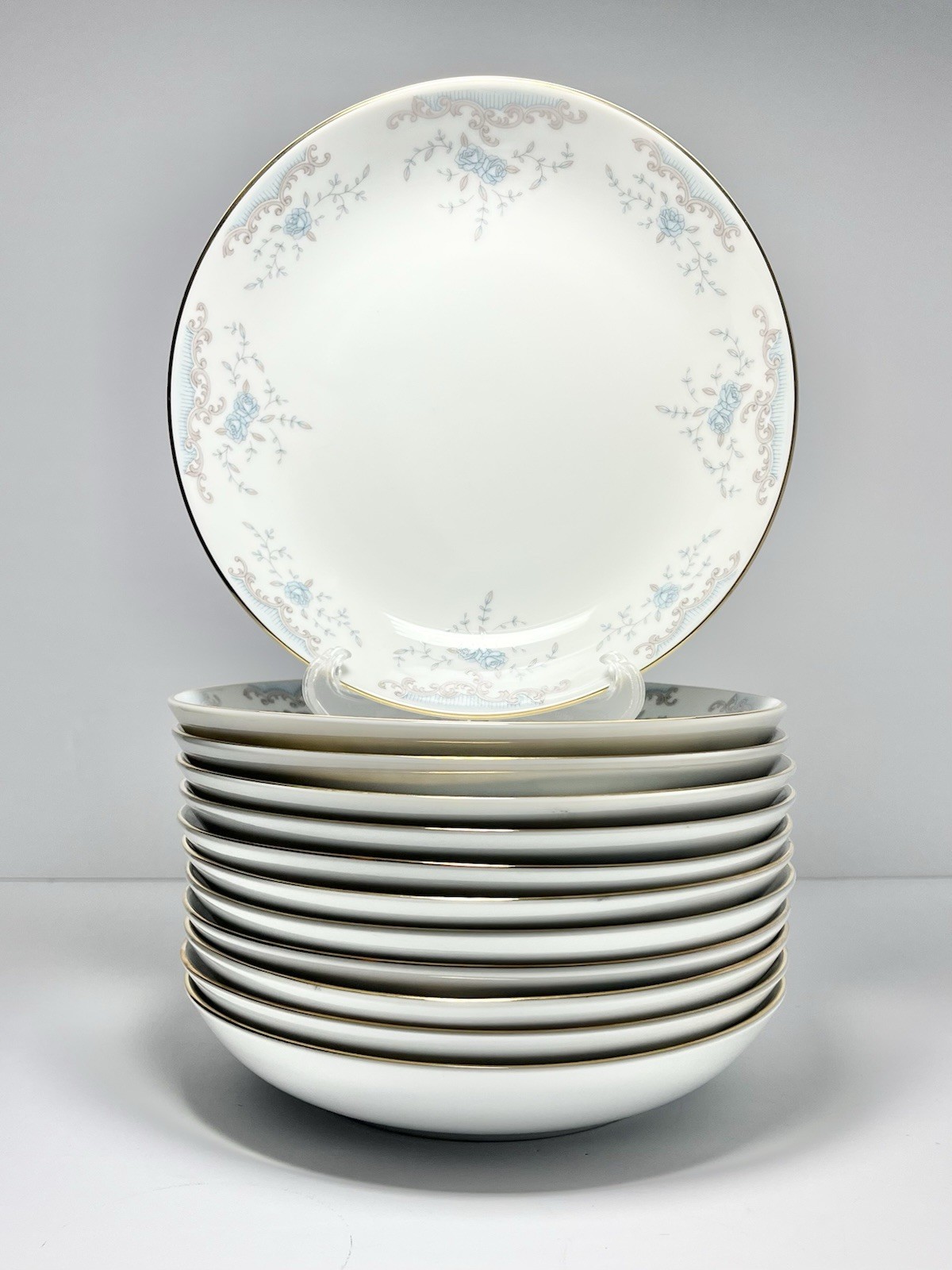 Imperial “Seville” Set of 12 Porcelain Coupe Soup Bowls 7 1/2”
