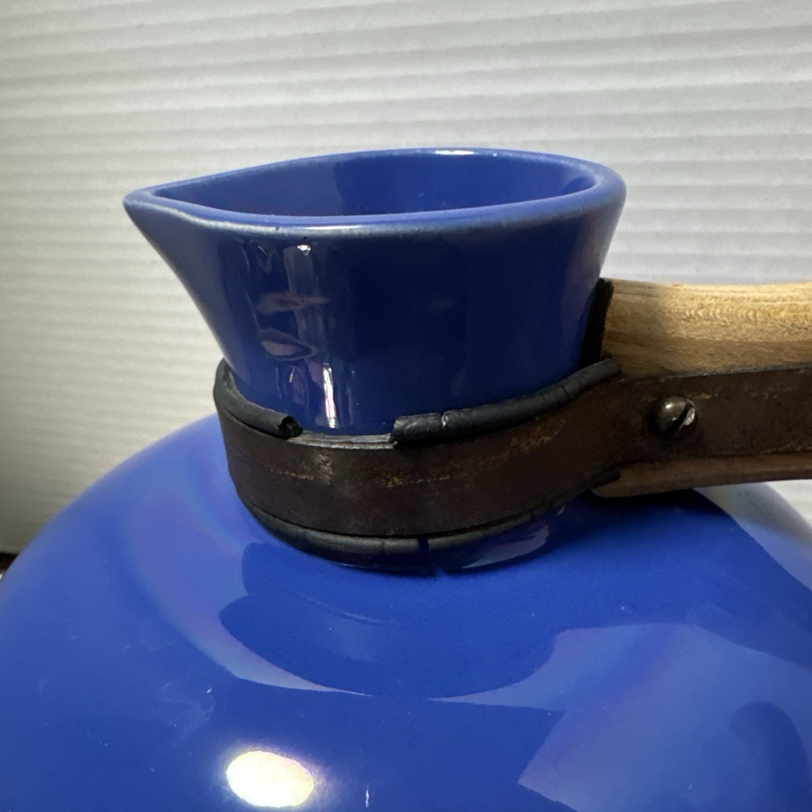 Vintage 1930s Hollydale Pottery California Cobalt Glaze Coffee Carafe Jug