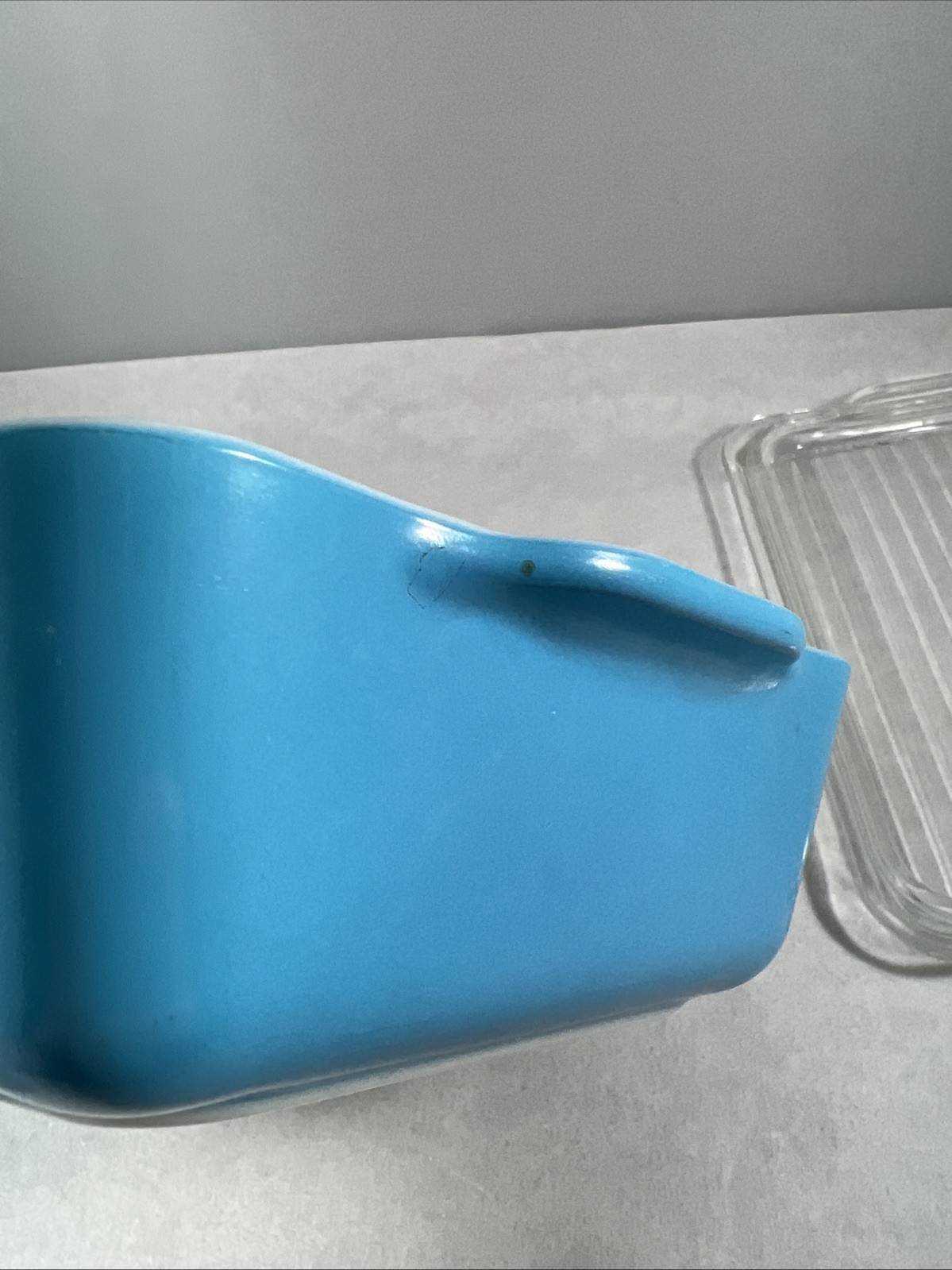 PYREX Snowflake Blue Garland 503 Dish 1 1/2 Qt Ribbed Glass Lid + 1 1/2 pt dish