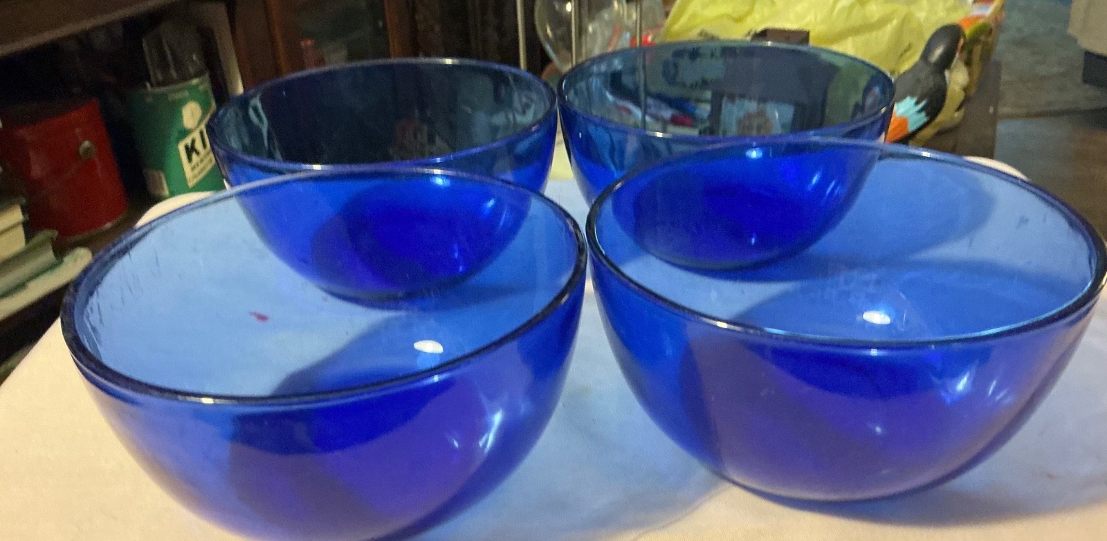 set of 4 royal blue cereal/salad bowls
