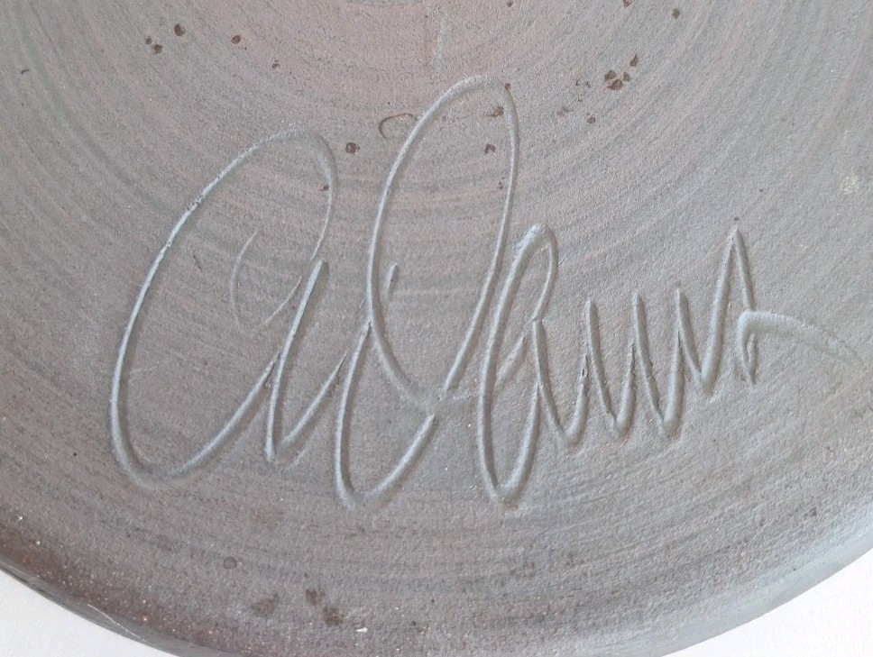 Doug Adams “The Wave” Salad Plates 8.25″ Signed Studio Art Pottery Set Of 4