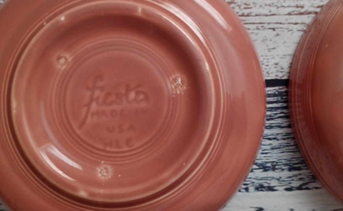 PAIR VINTAGE FIESTA 50’S ROSE 6″ DESSERT BOWL RARE 1950-1959 FLAWLESS CONDITION