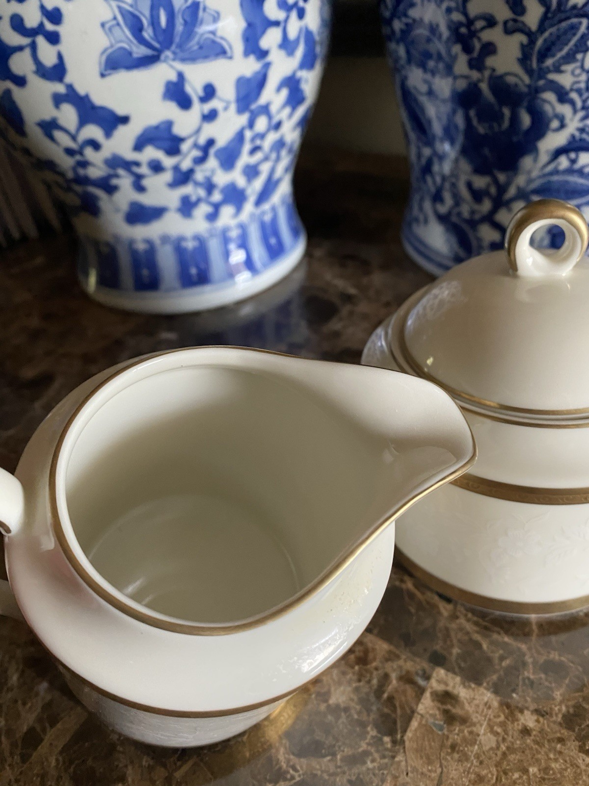 MIKASA ANTIQUE LACE ONE CREAMER & ONE SUGAR BOWL