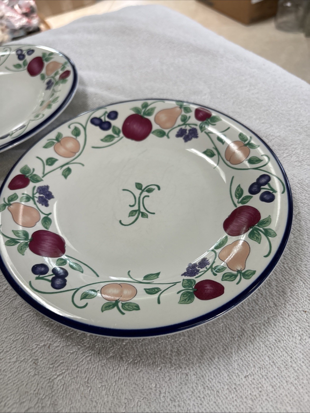 2-Princess House Orchard Medley 7 7/8″ Salad Plates Excellent Condition