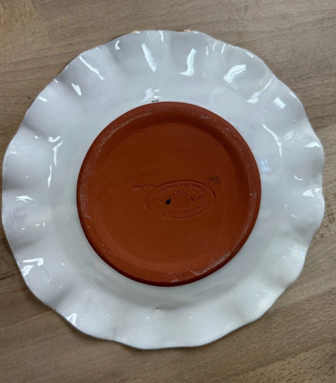 1 Mckenzie Childs blue honeymoon Morning Glory 9″ Fluted Luncheon Plate 6 avl