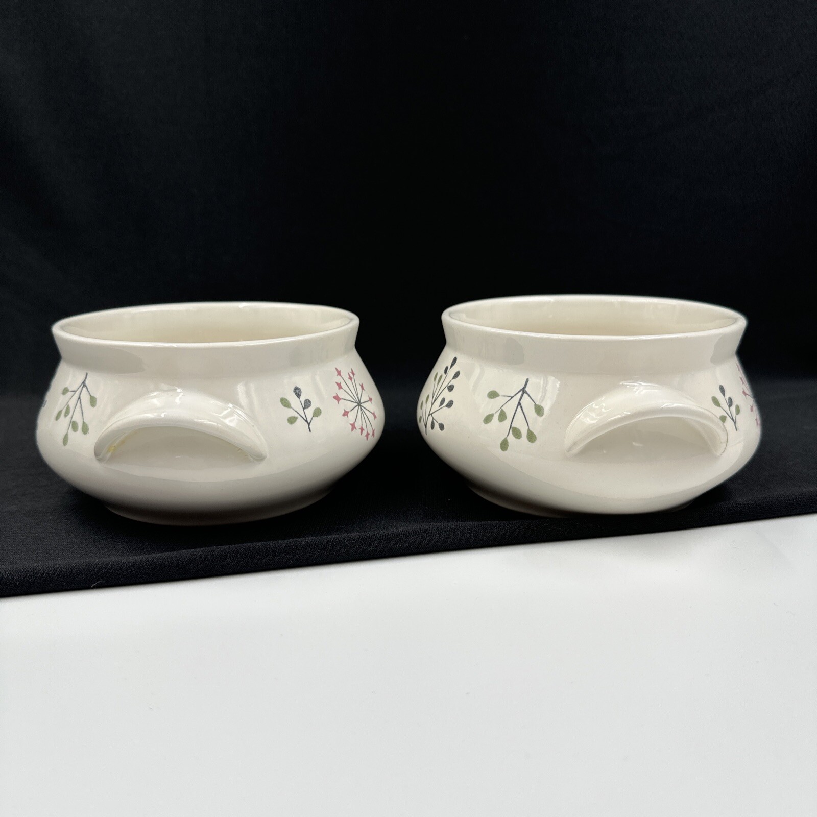 Franciscan Echo (2) 4” Individual Casserole Dish Without Lid USA •PRISTINE•
