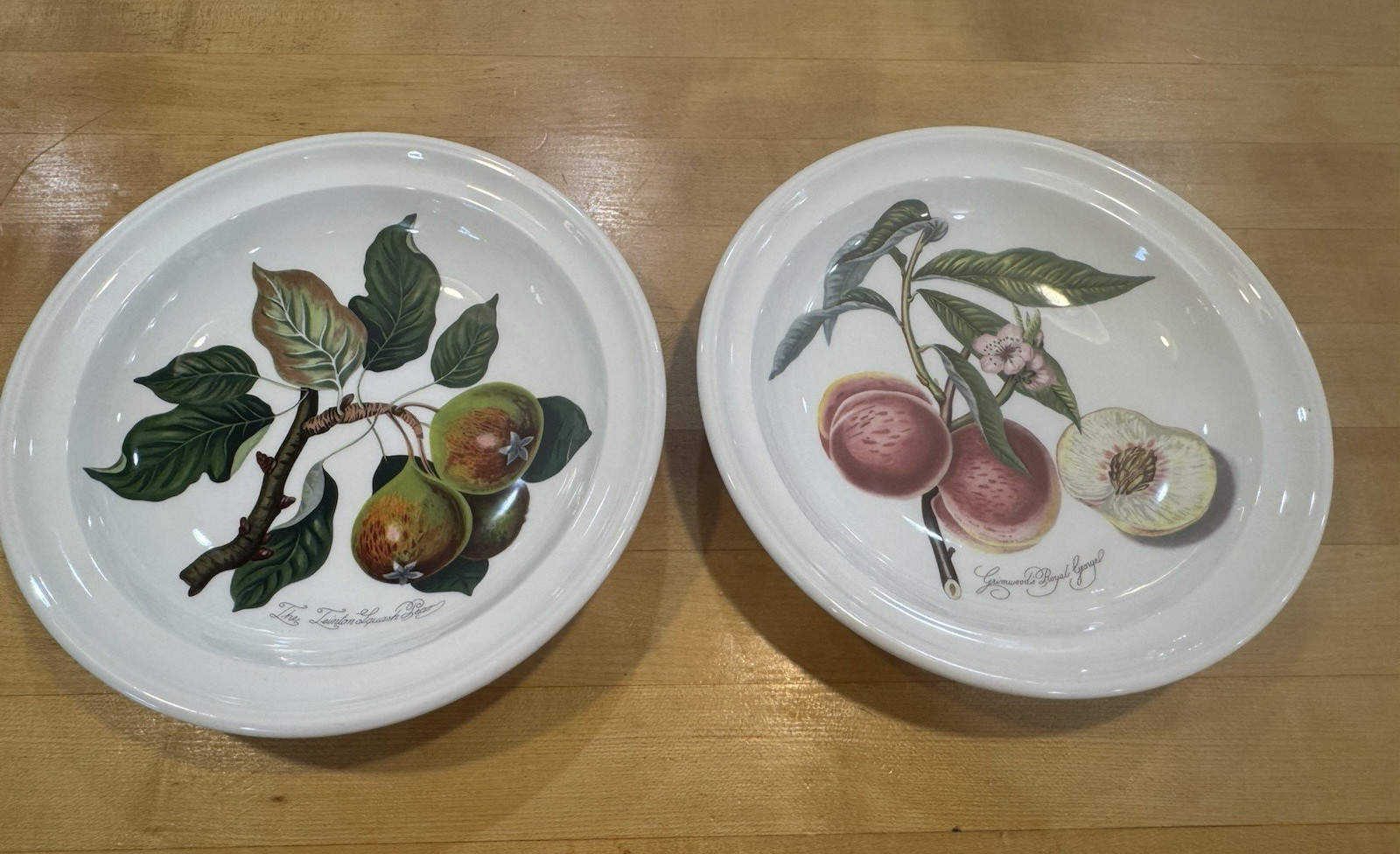 Set of 2 Portmeirion Pomona 8.5” Rimmed Soup / Pasta Bowls Royal George & Pear