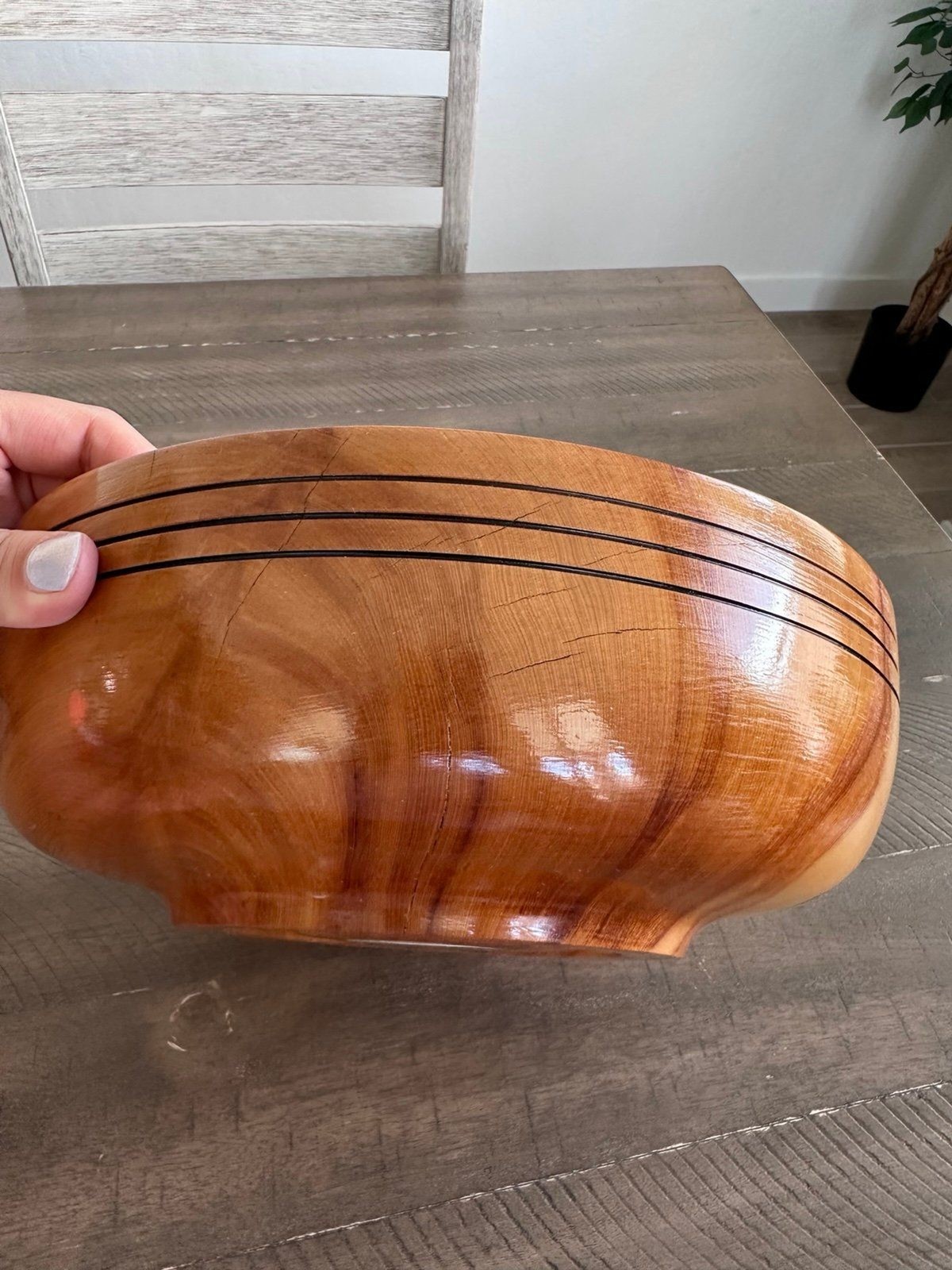 Pinetop Bowls Linda Staehe Alligator Juniper Wood Bowl 11” Southwestern Decor