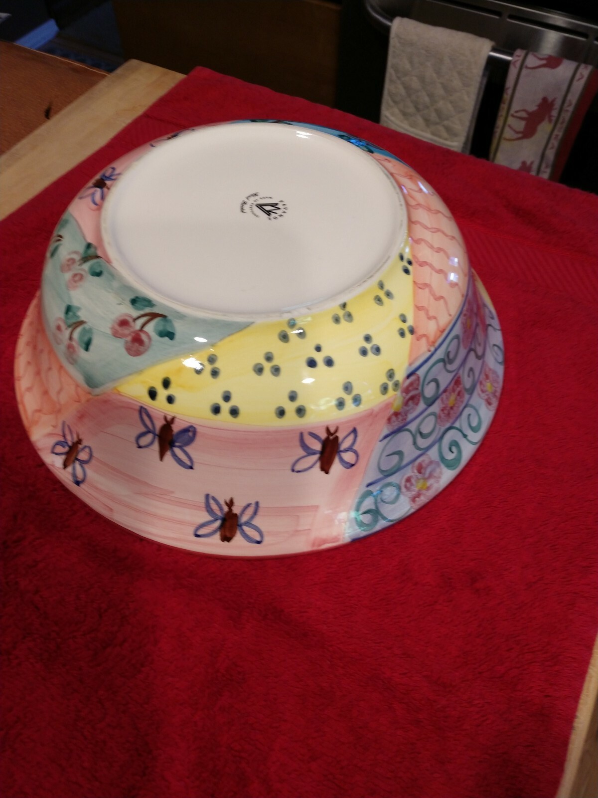 FAVANOL PORTUGAL MARTINIQUE WATER PITCHER AND BOWL PINK. FLORAL, FRUIT & BEES