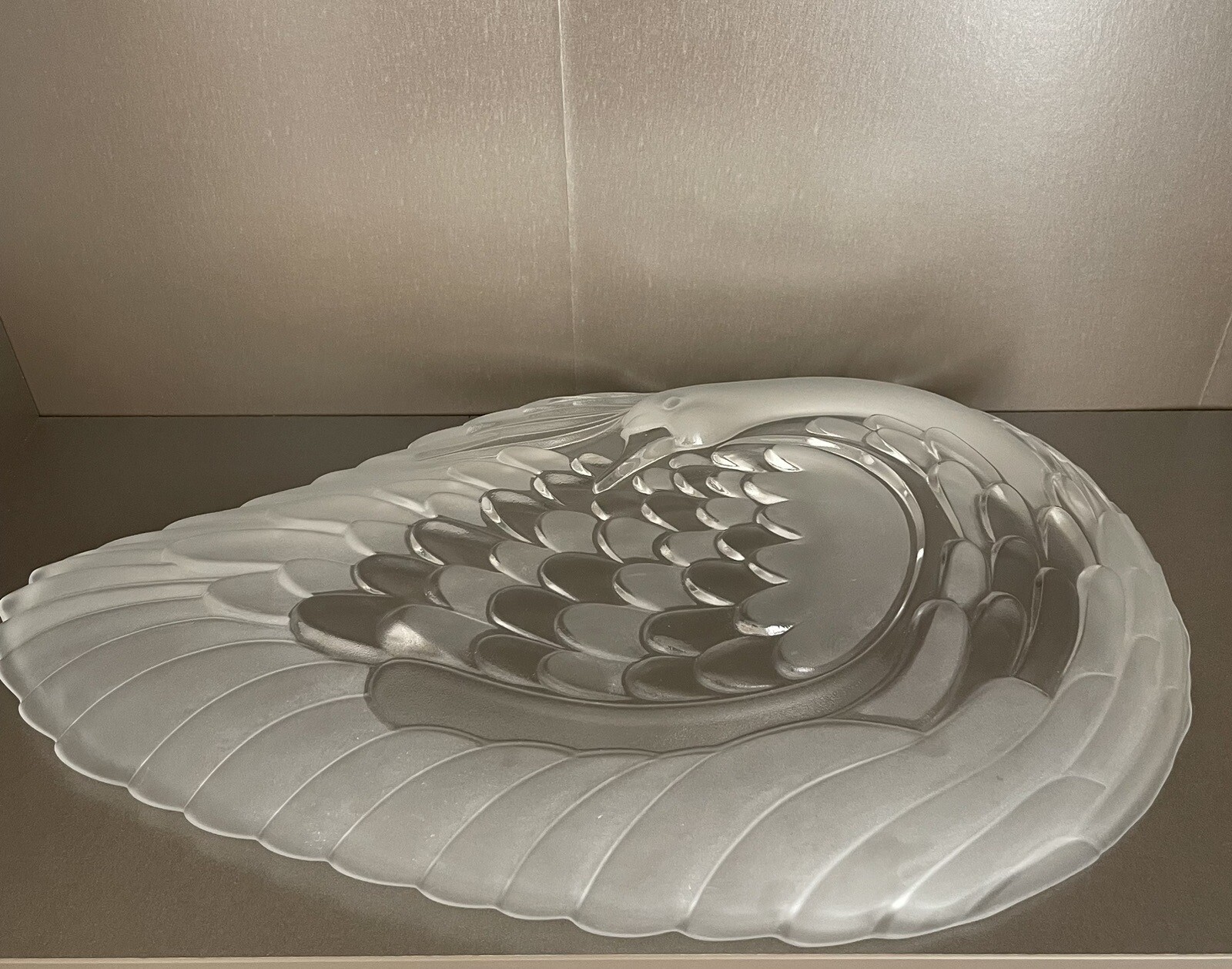 Silversmith Studio Crystal Germany Swan Collection 17” Platter Made in Germany