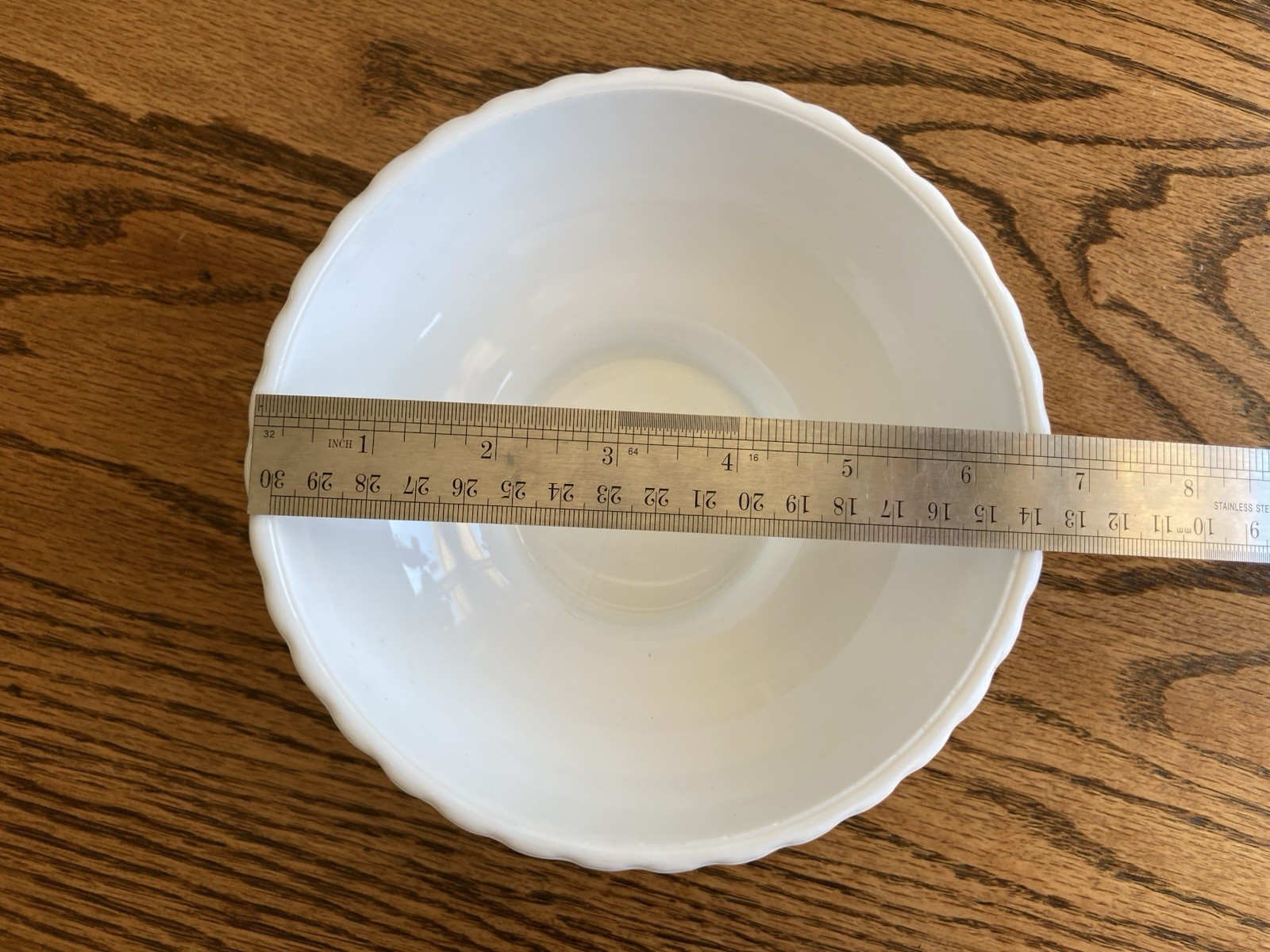 Vintage FTD Milk Glass Bowl Planter With Drainage Hole For Plants