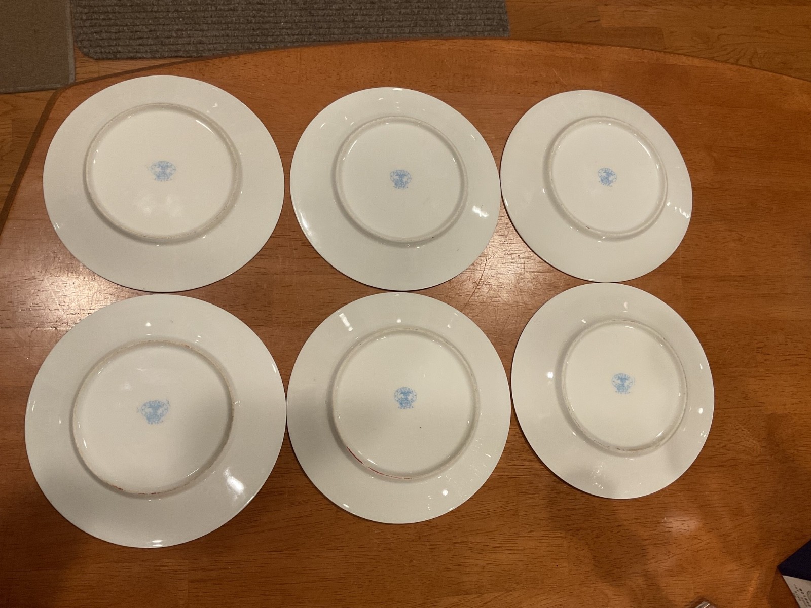 Set of 6 Victoria Carlsbad Gilt Portrait Plates, 1894-1918 – named portraits