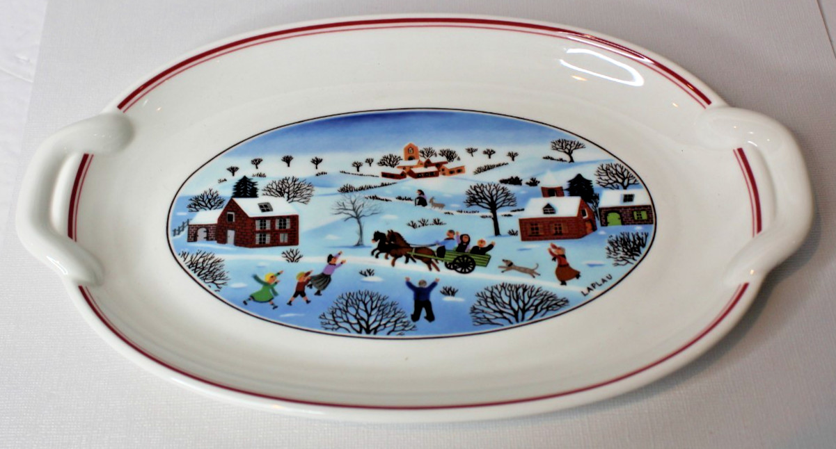 Villeroy & Boch Naif Christmas 10 1/4″ Oval Handled Plate Serving Platter