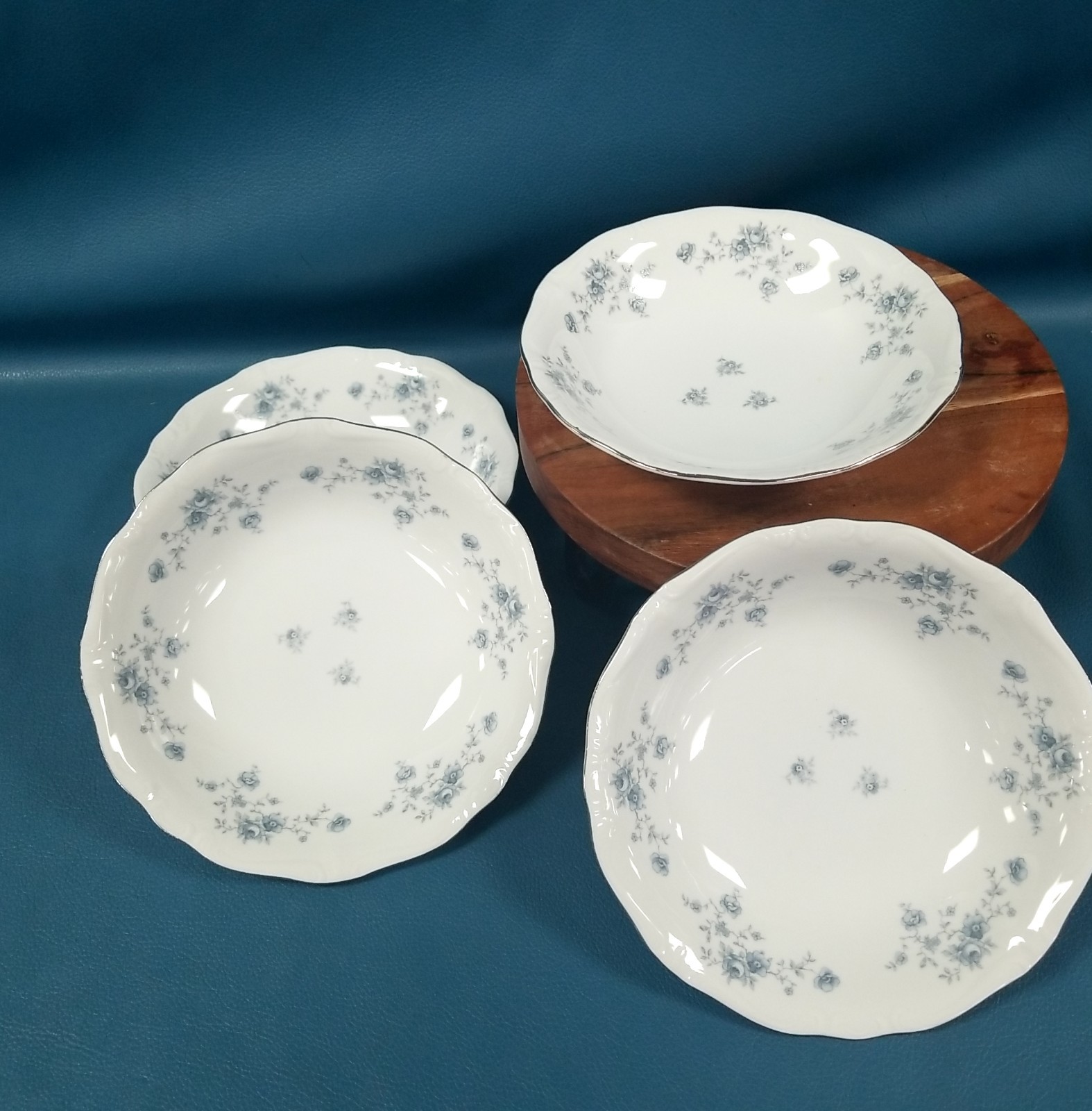 4 Replacement Johann Haviland Blue Garland Soup & Cereal Bowls Germany