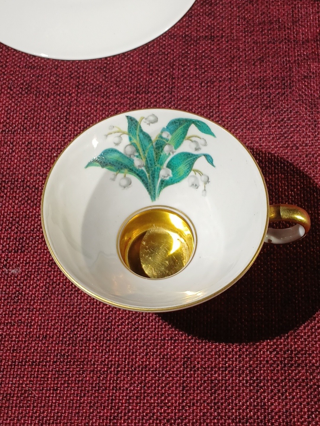 Vintage Mitterteich Germany Bone China Lily of the Valley Footed Cup & Saucer