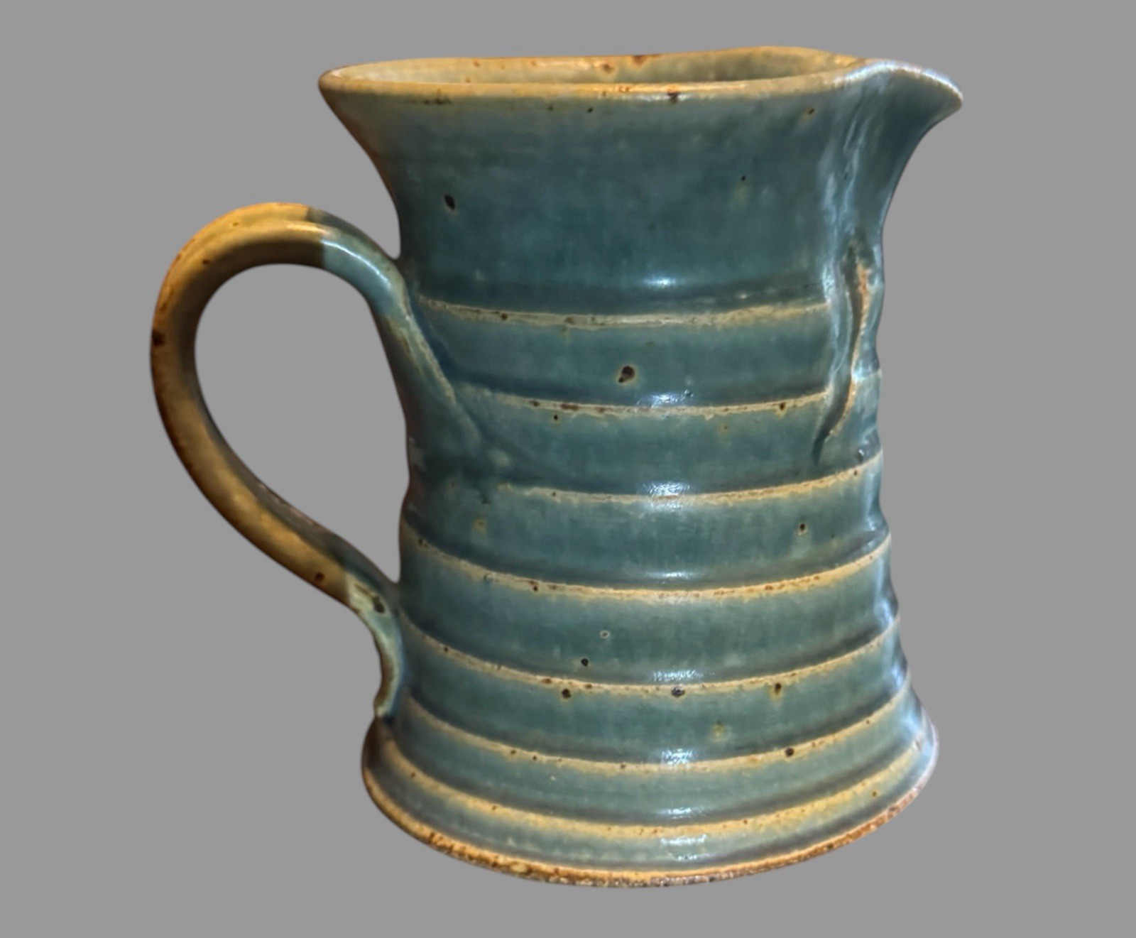 2008 Alfred University NY Art Pottery Miniature 4.25″ Handled Pitcher Creamer