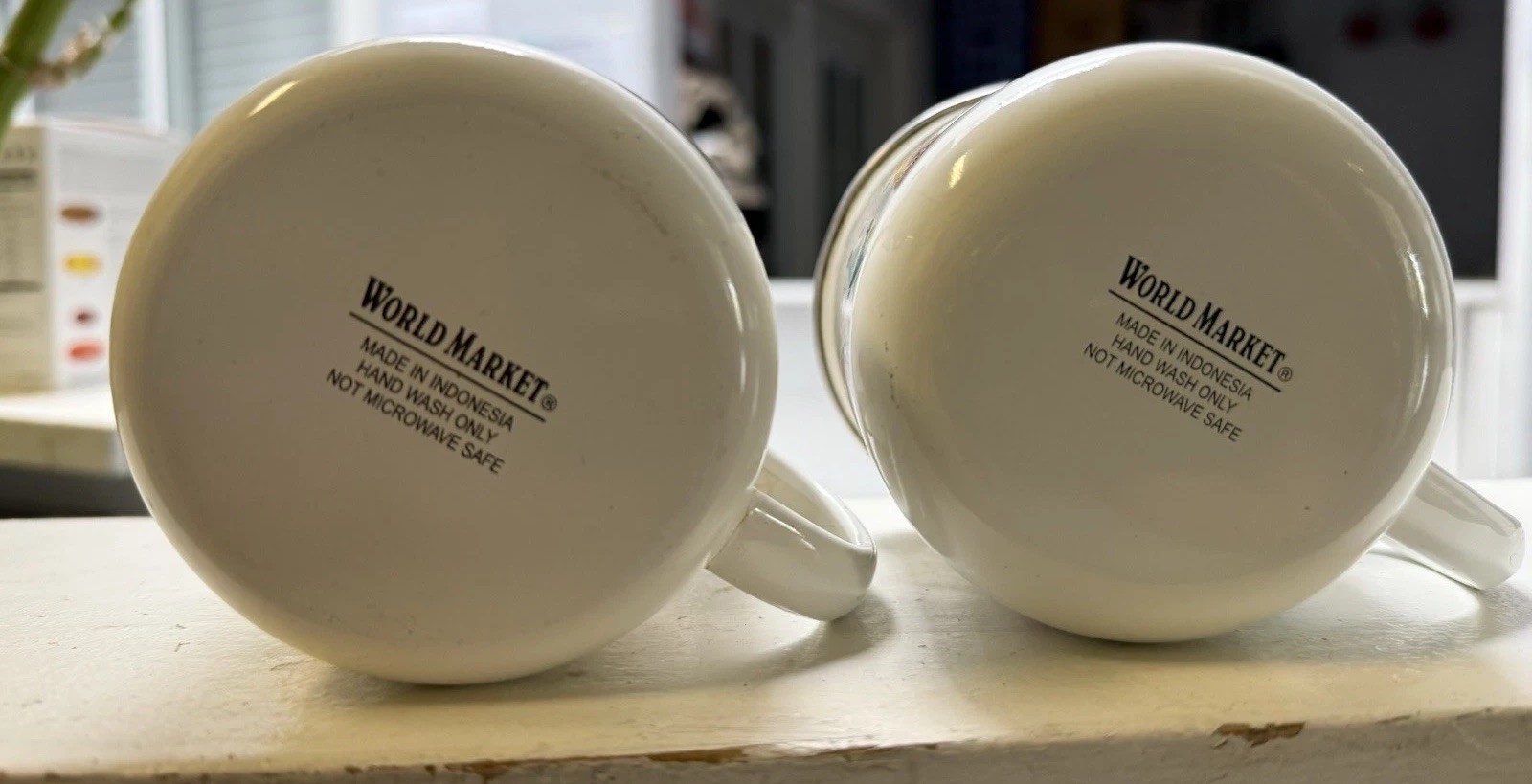 2 cups World Market Made In Indonesia
