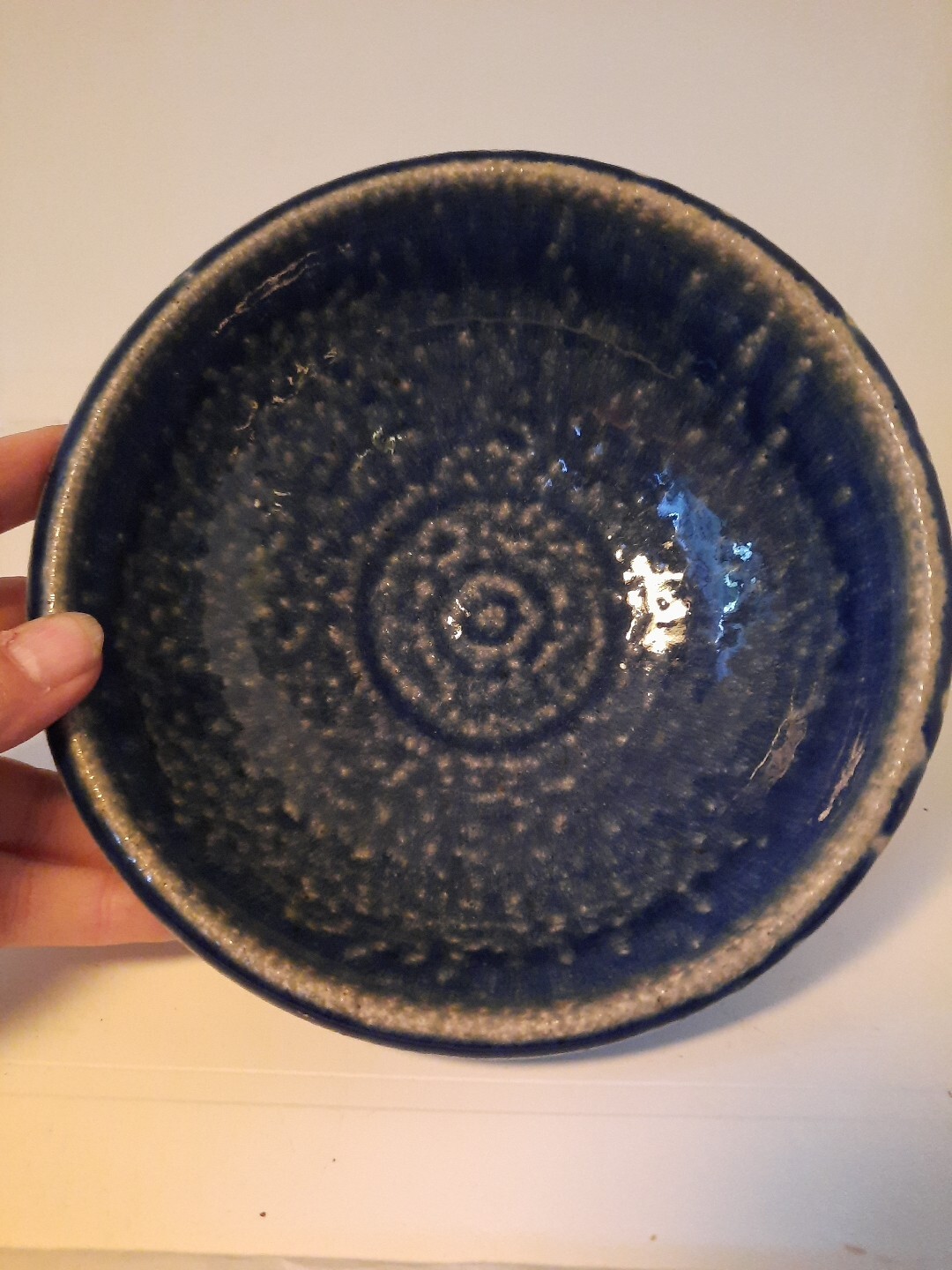 Backwoods Pottery 10” Bowl Dish 1992 signed DW Hussey