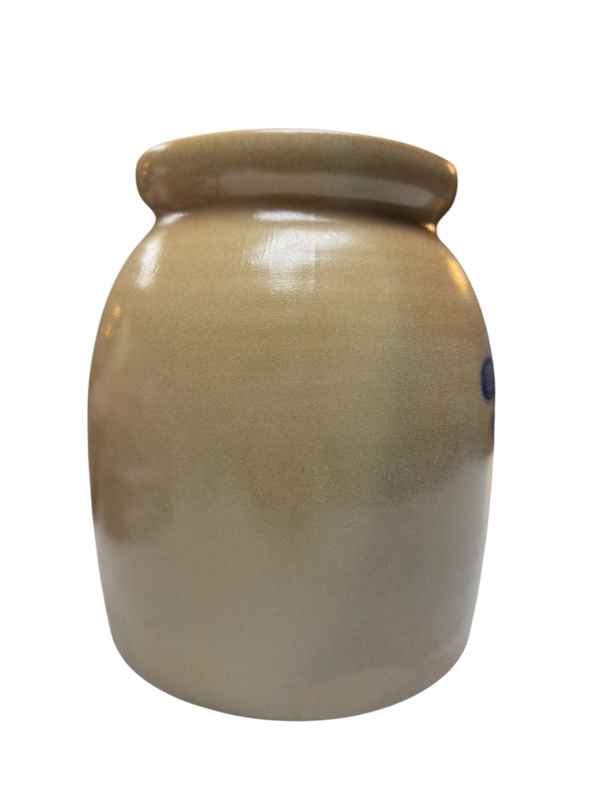 Beaumont Brothers Pottery Crock Jar 1996 Blue Heart Primitive Stoneware