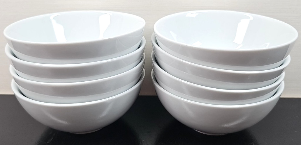 8) Pier 1 Luminous White Individual Dip Bowls Set Small Round Serving Dishes Lot
