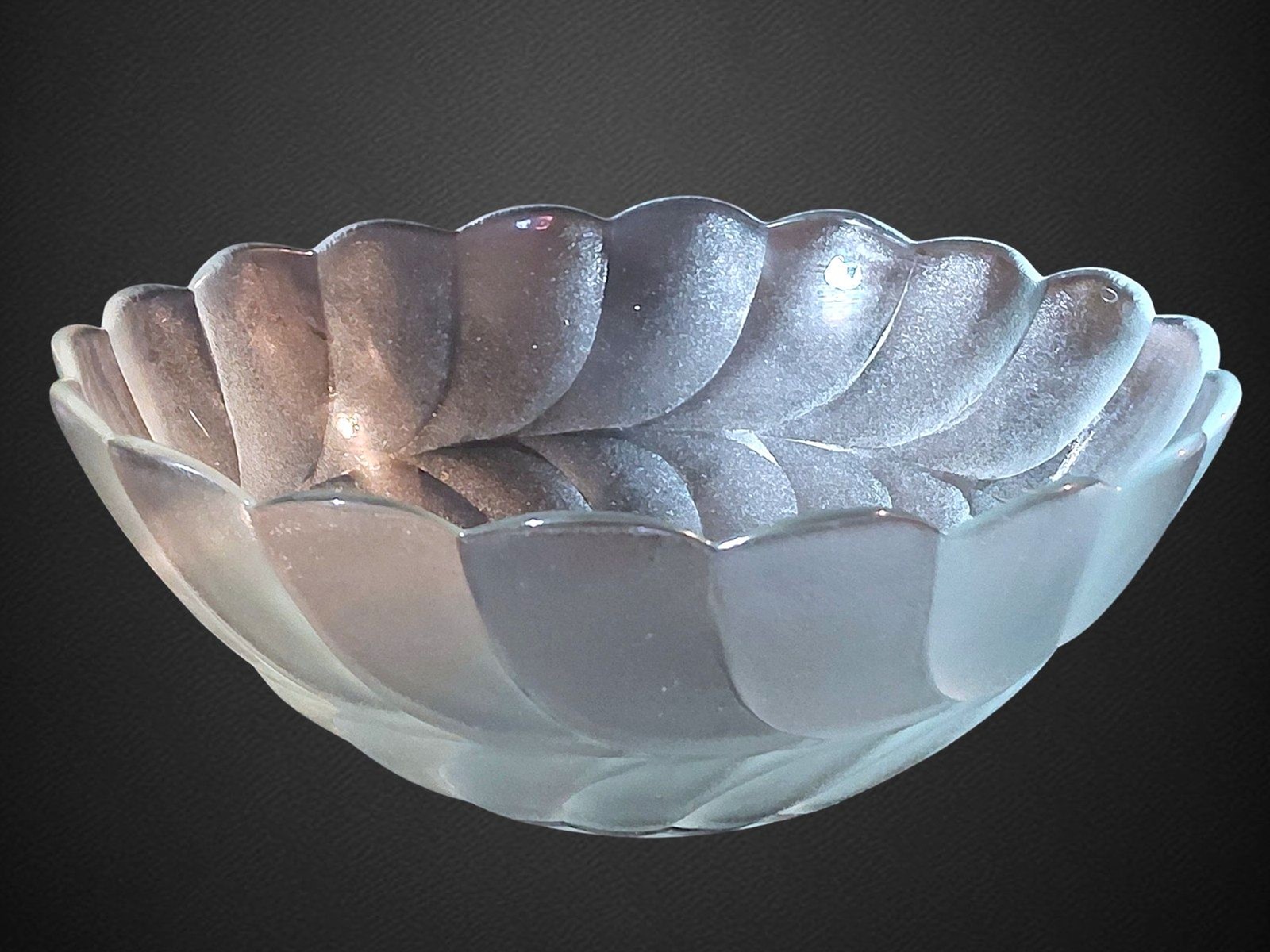 Vintage Pasari Fernleaf Clear Pressed Glass Salad Bowl Set 9″ Indonesia