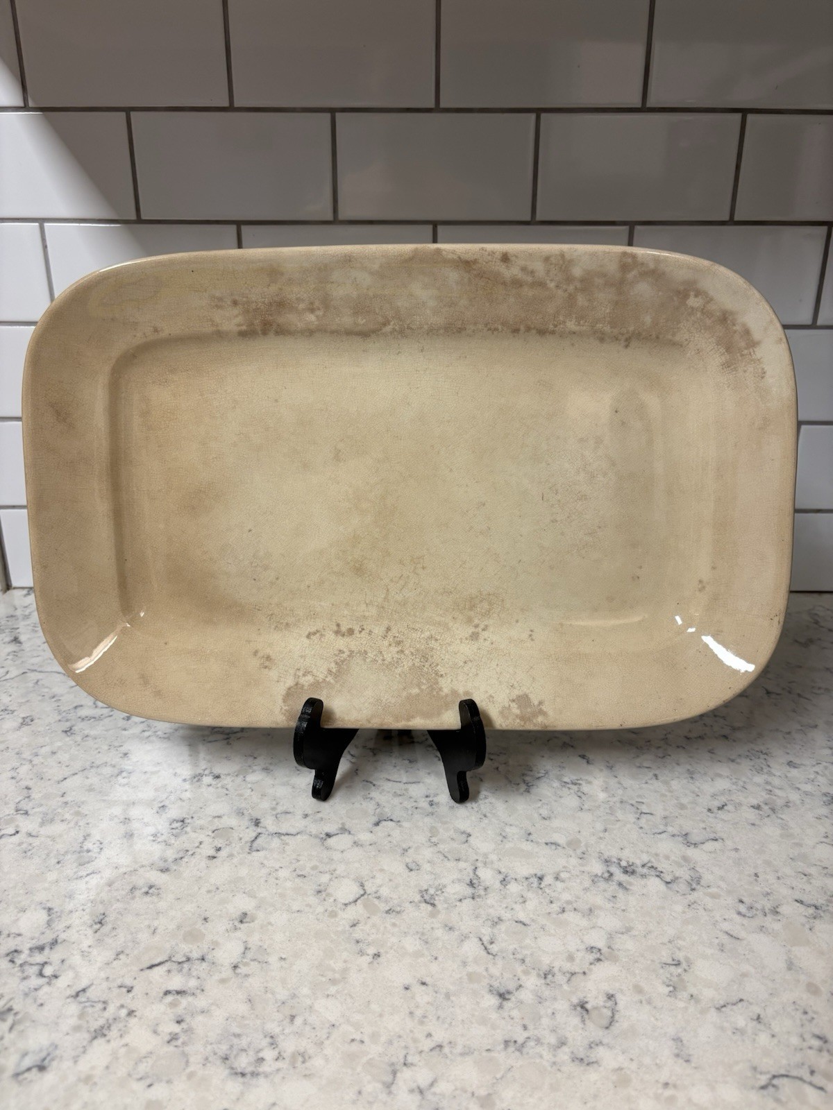 Antique English Ironstone Rectangular Serving Platter. Made In England