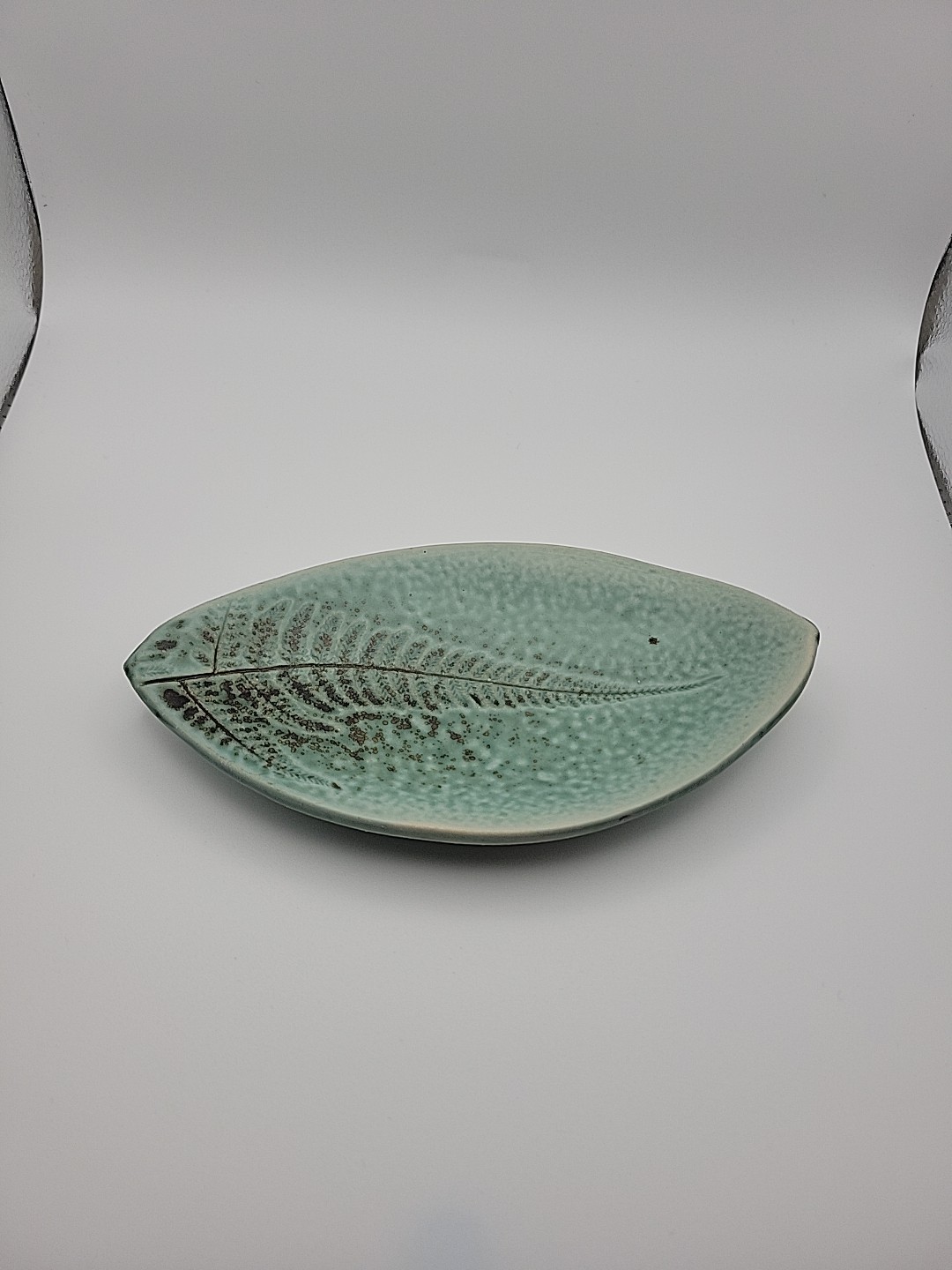 Vintage Fern Stem Trinket Dish Handmade Studio Pottery Nature Botanical Unique