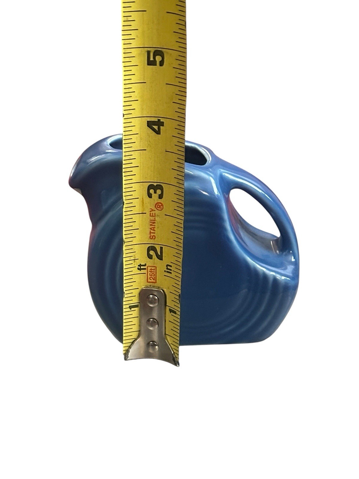 Fiesta Mini Disc Disk Pitcher Blue Fiestaware Small Creamer Syrup 3.5″