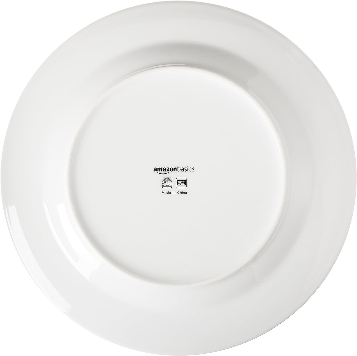 6-Piece White Dinner Plate Set, 10.5 inches inches,