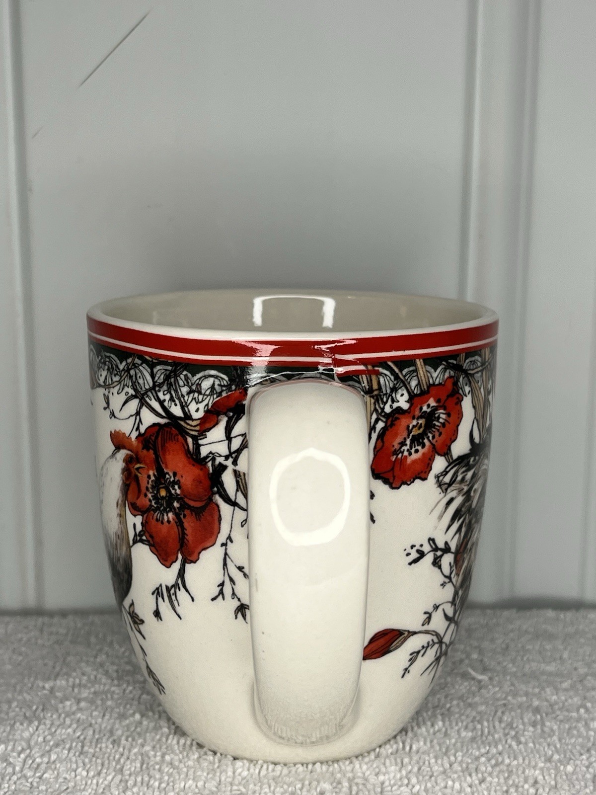 CRACKER BARREL Susan Winget Stoneware Farmhouse Rooster Coffee Mug Cup EXCELLENT
